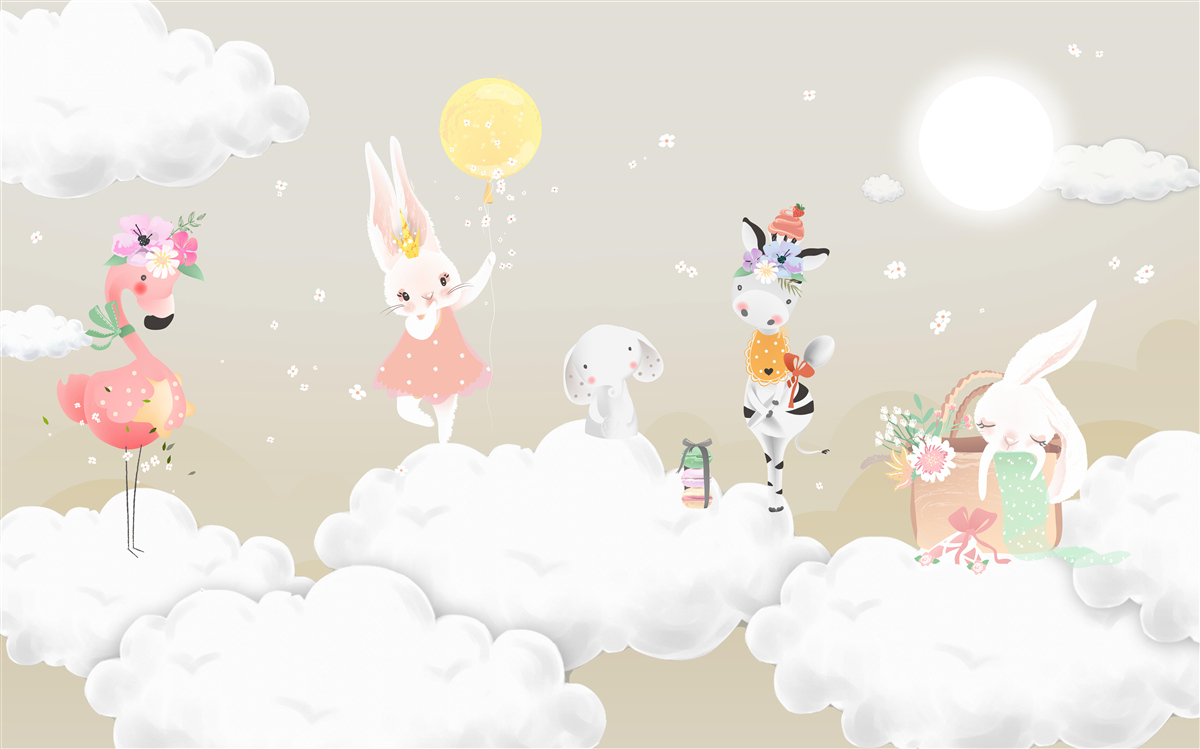 Fotobehang Sneeuwwitte wolken