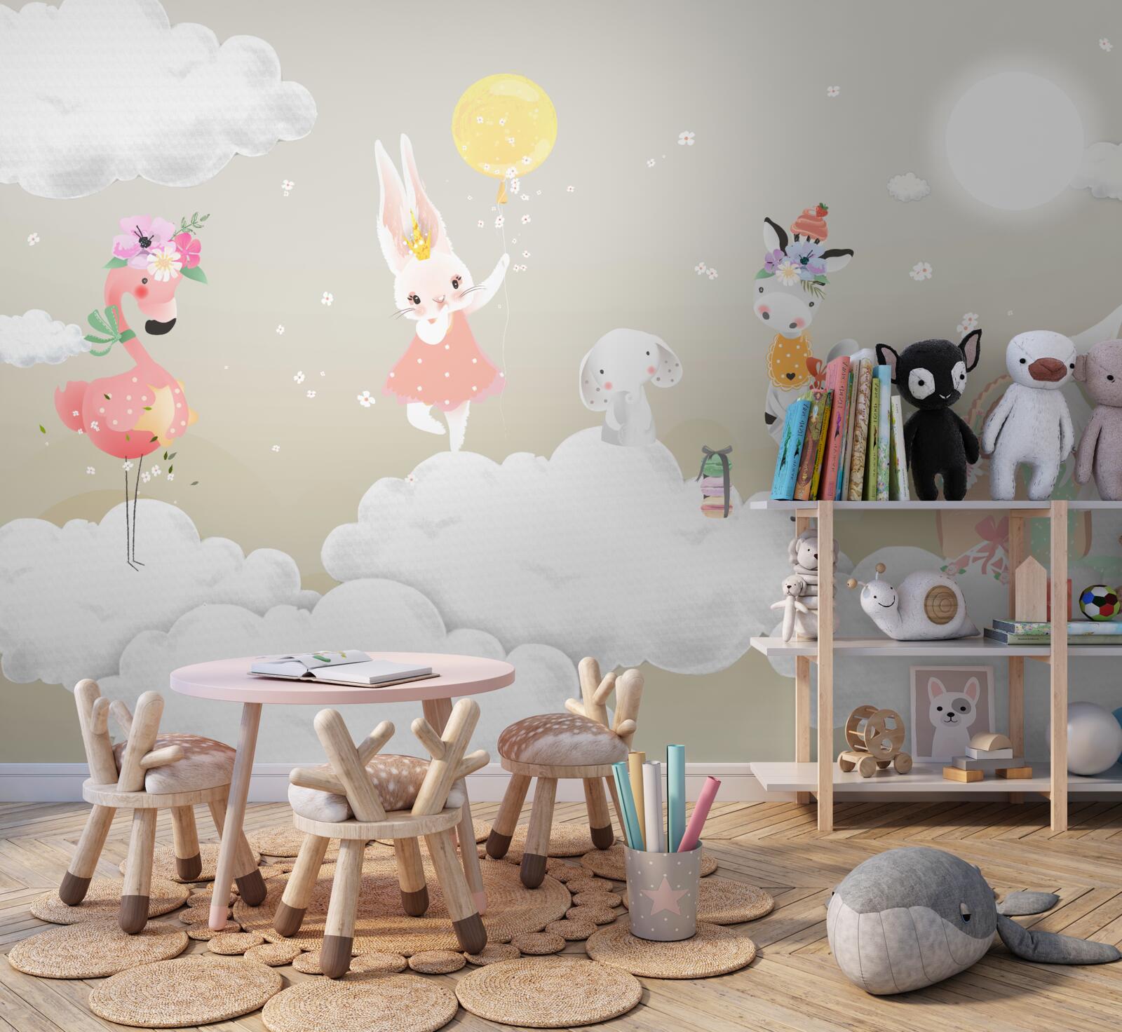 Fotobehang Sneeuwwitte wolken