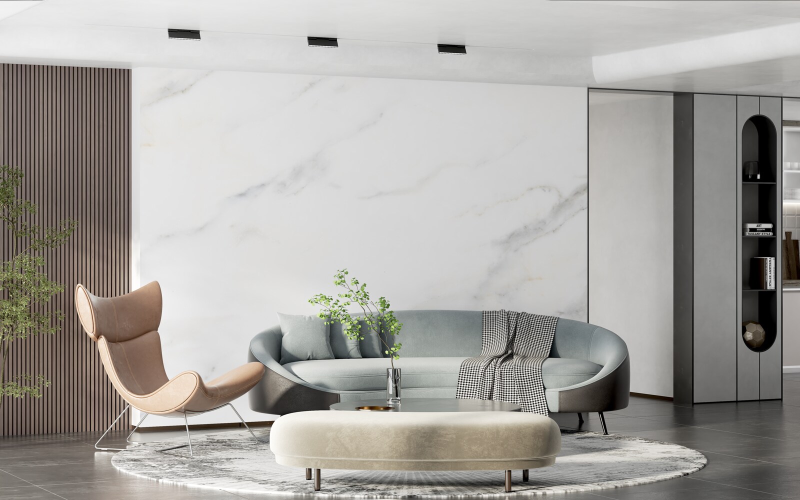 Fotobehang sneeuwwit marmer