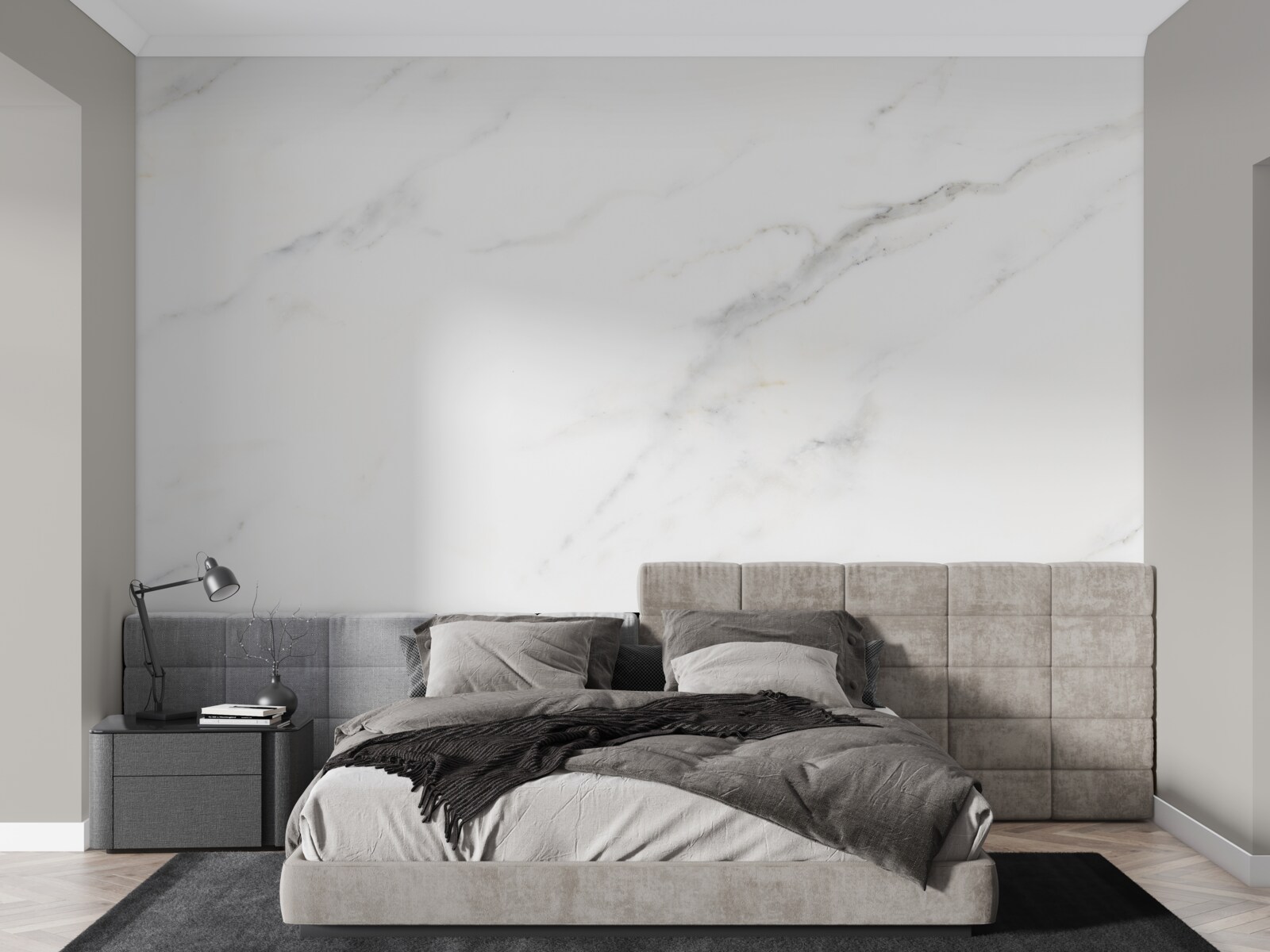 Fotobehang sneeuwwit marmer