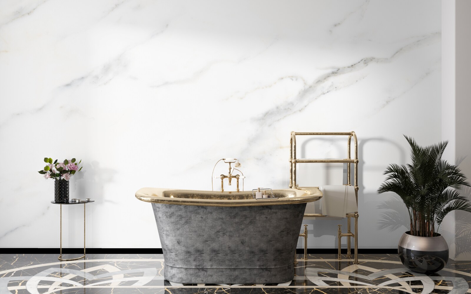 Fotobehang sneeuwwit marmer