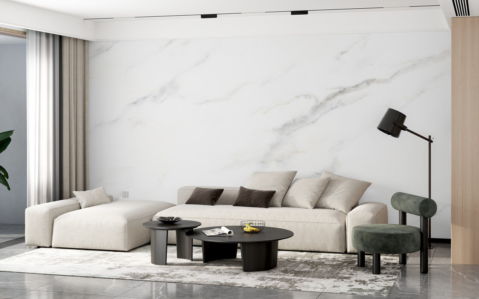 Fotobehang sneeuwwit marmer