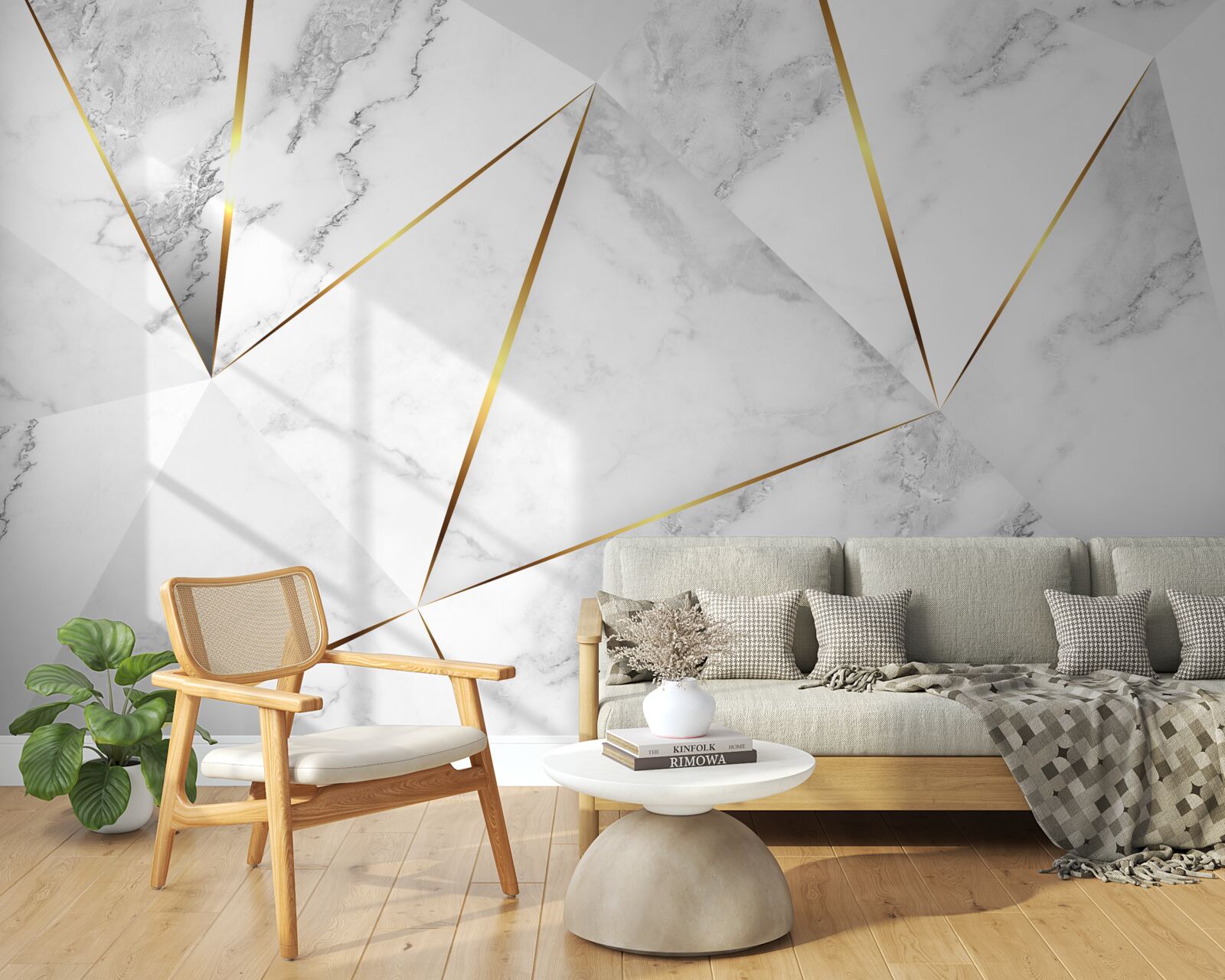 Fotobehang wit marmer