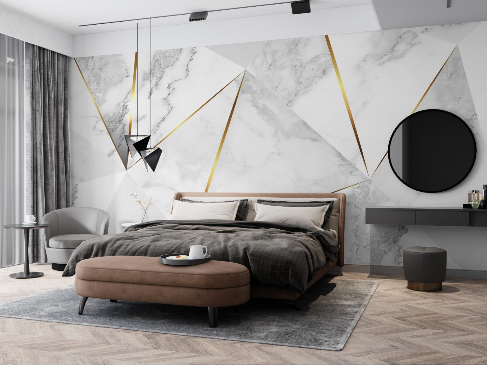 Fotobehang wit marmer