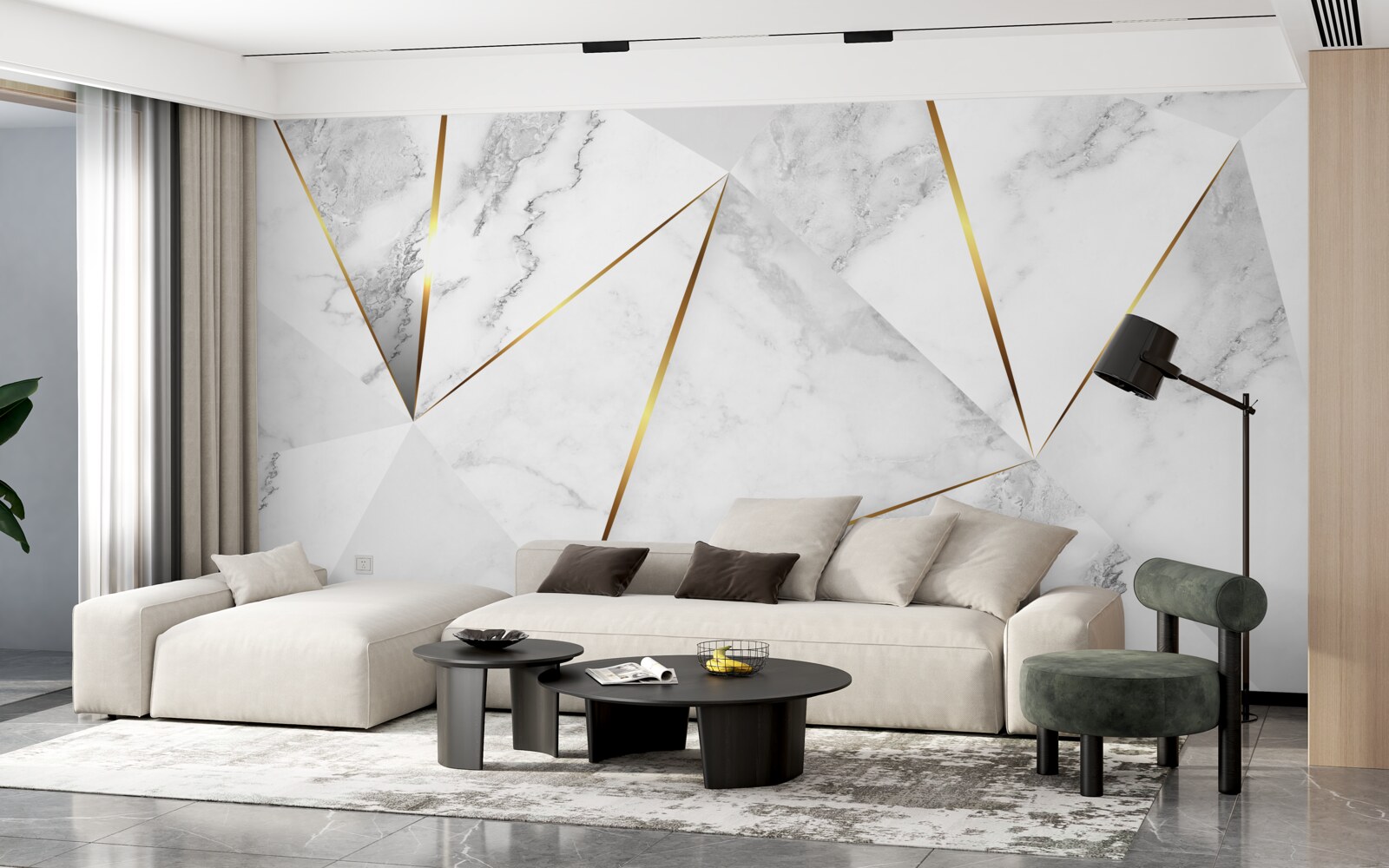 Fotobehang wit marmer