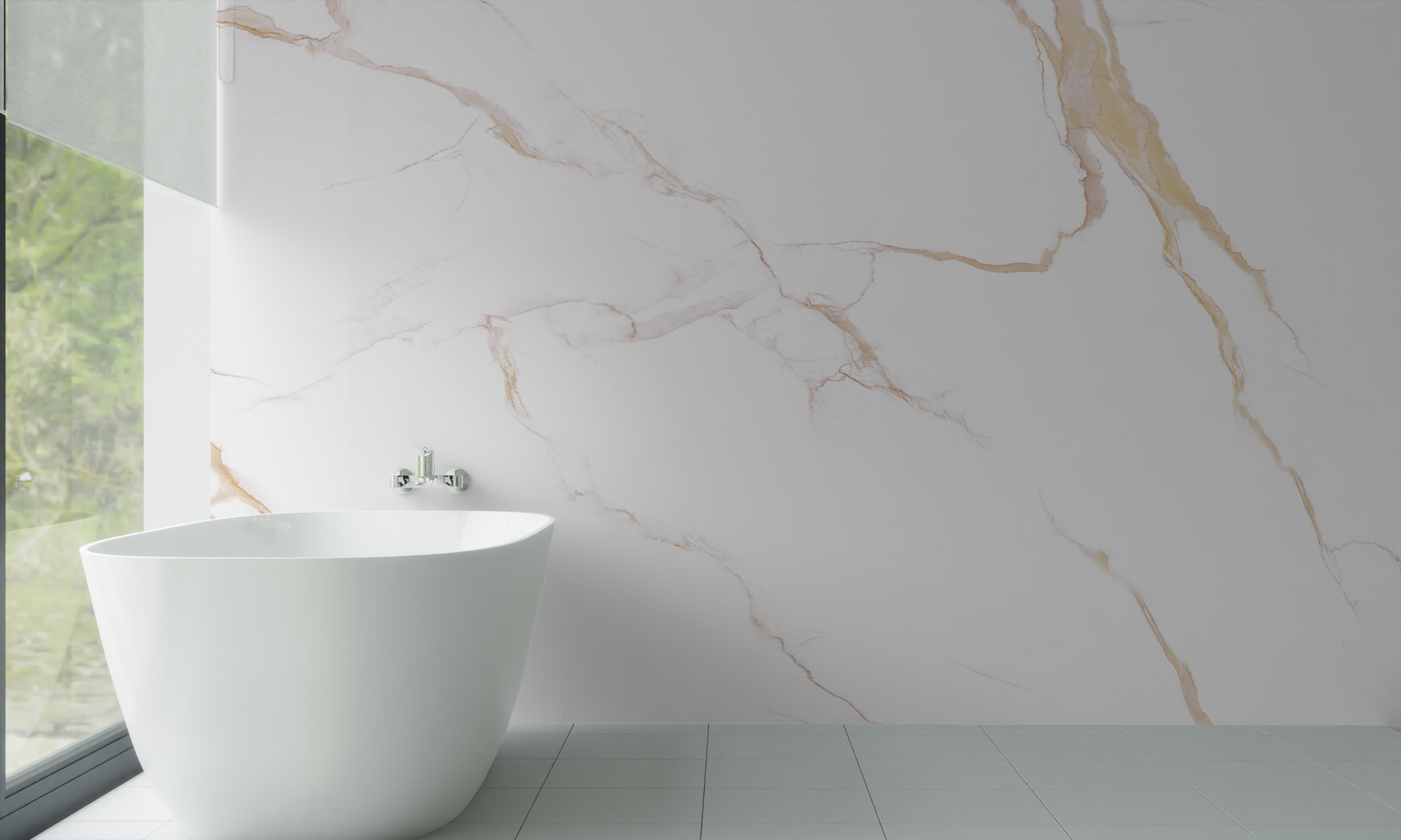 Fotobehang met marmer in witte en beige tinten