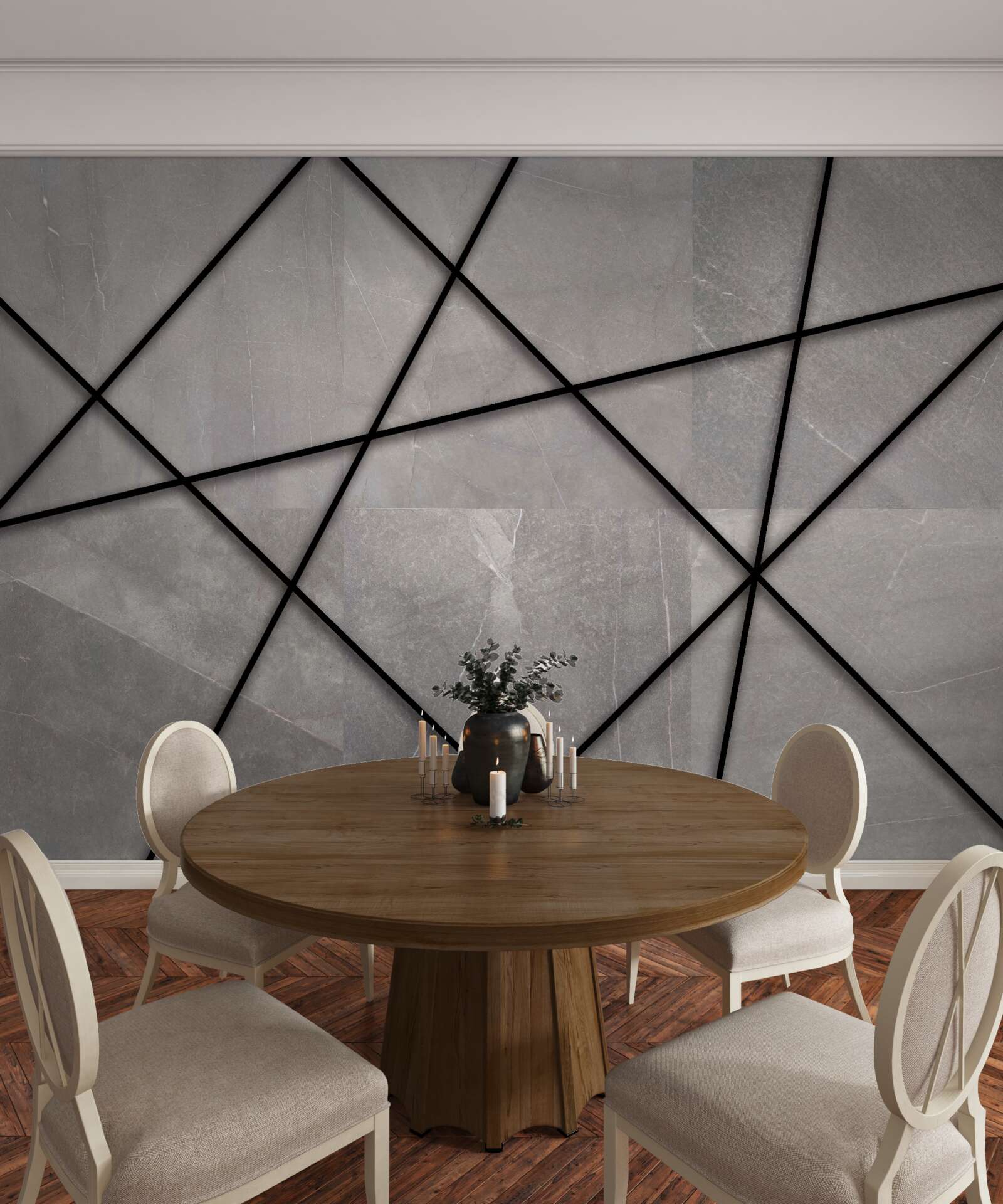 Fotobehang strepen in gemarmerd patroon