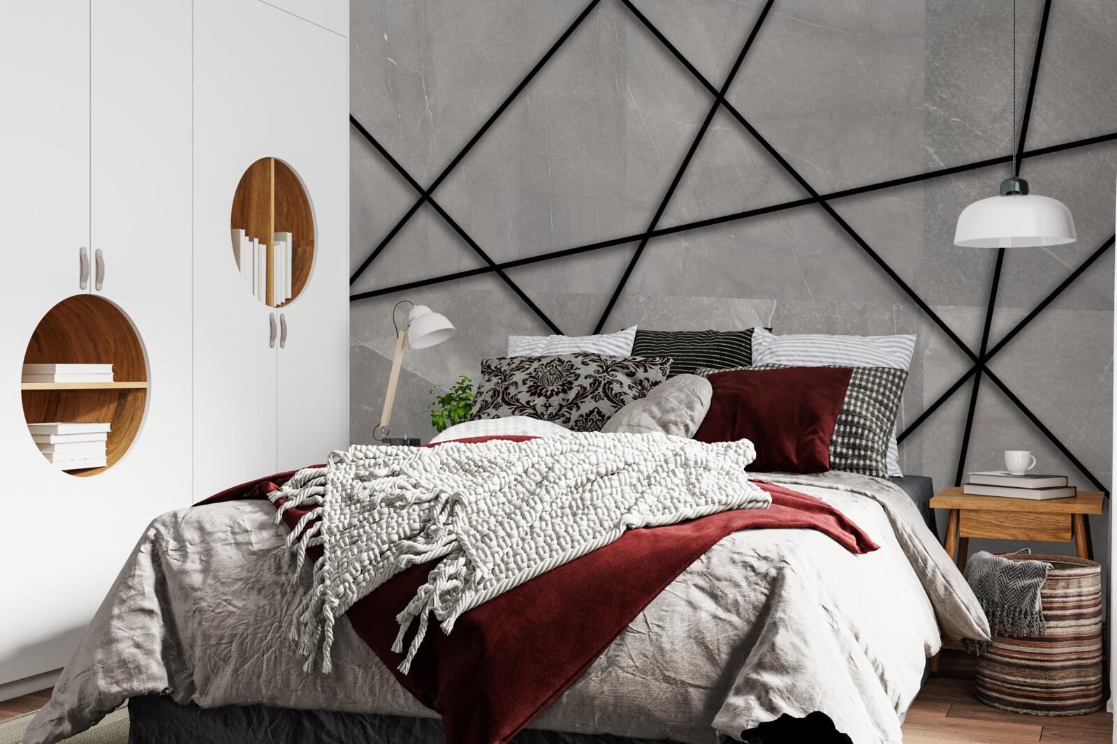 Fotobehang strepen in gemarmerd patroon