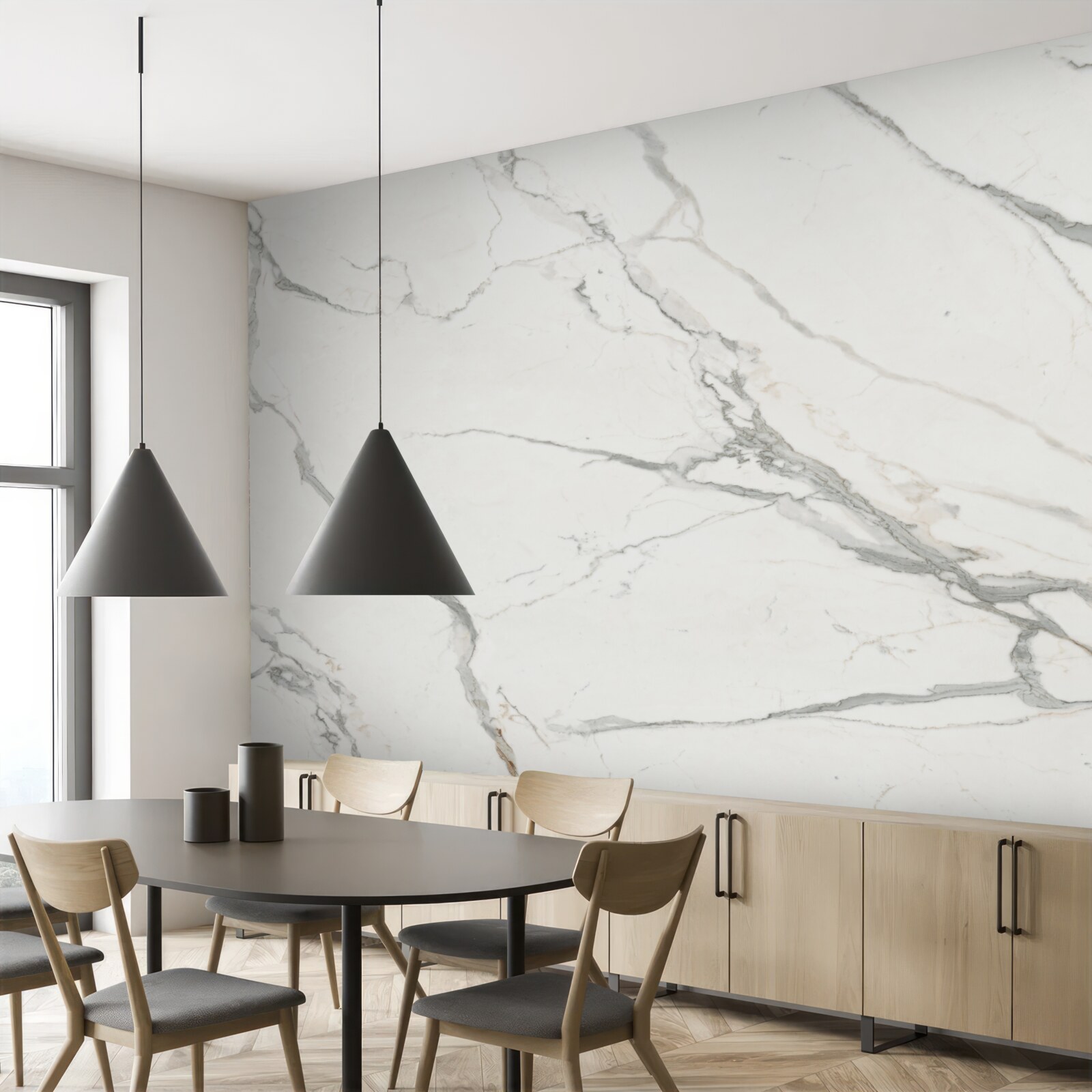 Fotobehang sneeuwwit marmer