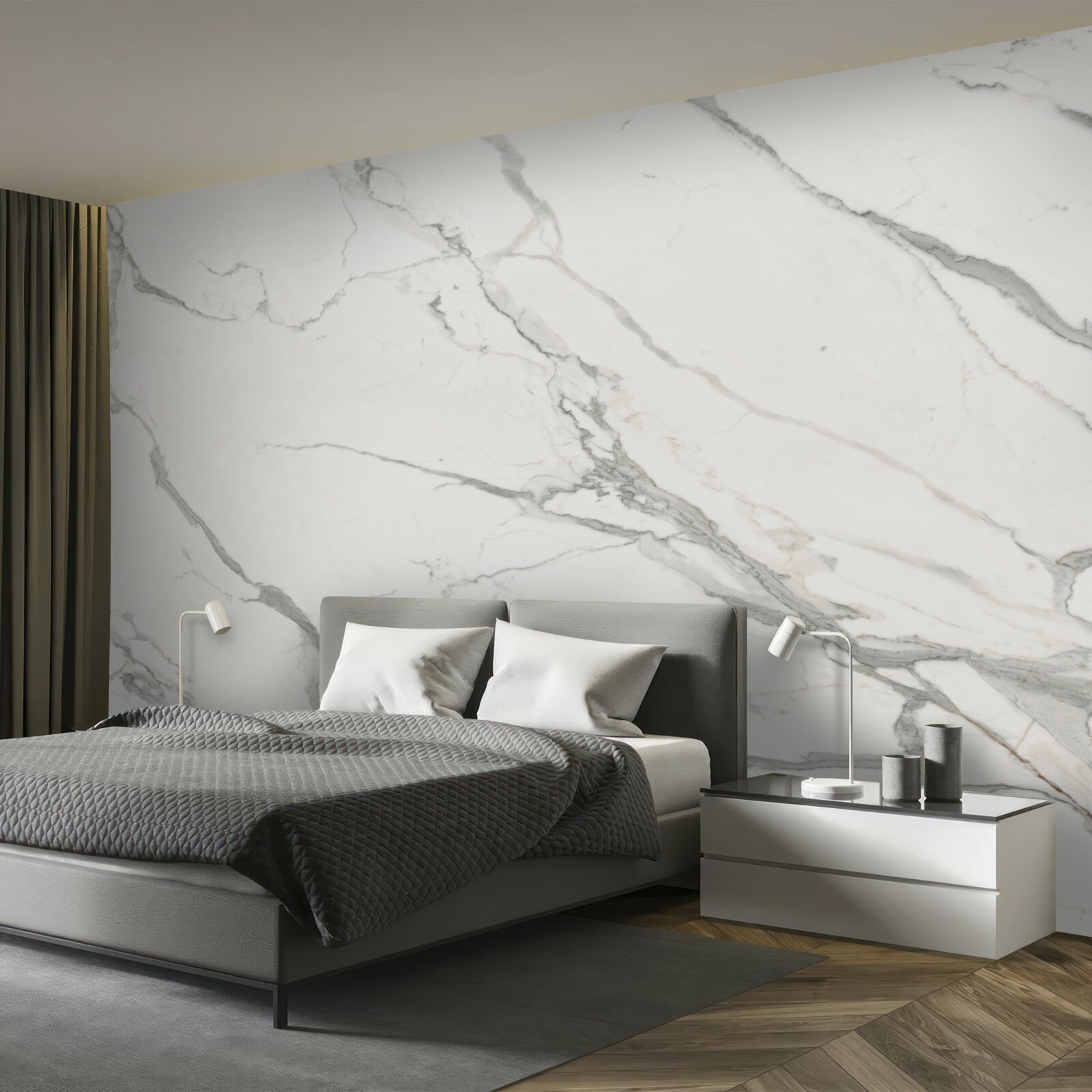 Fotobehang sneeuwwit marmer