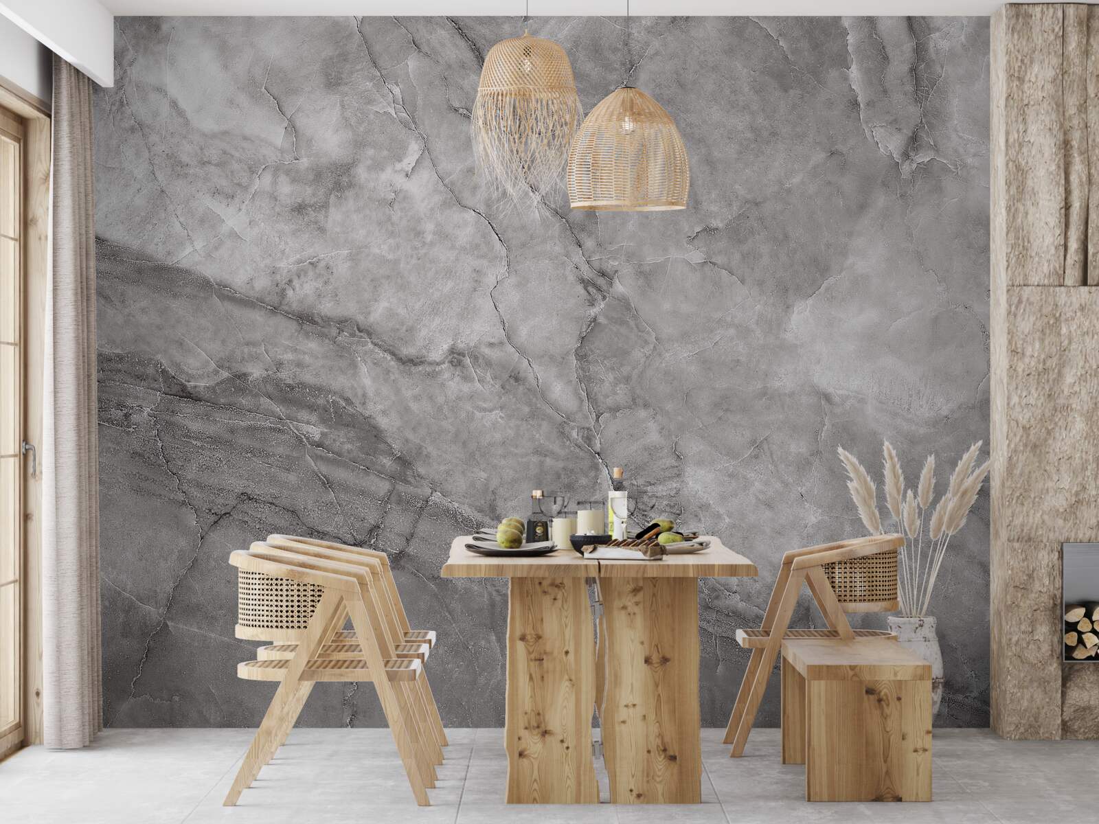 Fotobehang grijs marmer