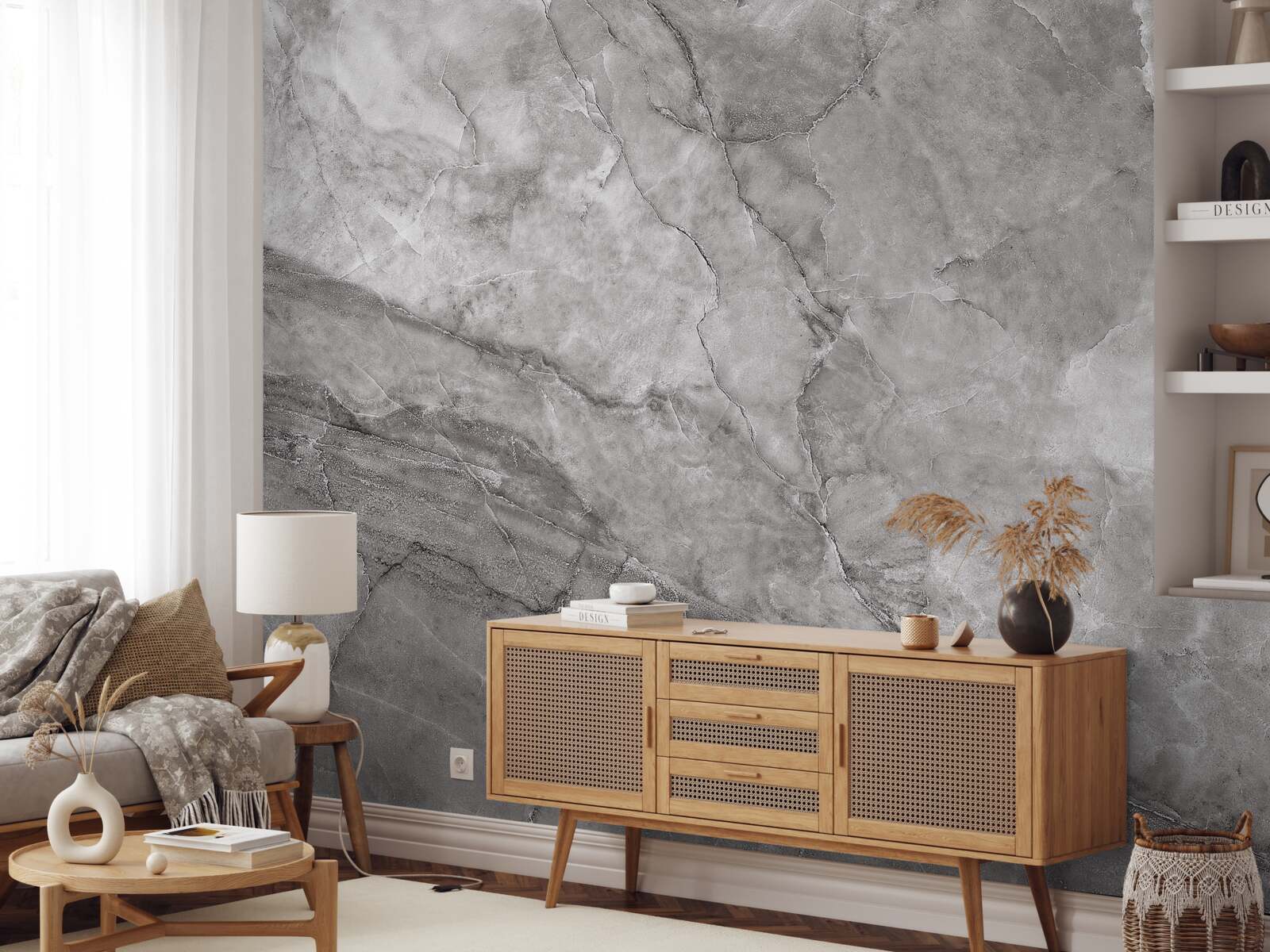 Fotobehang grijs marmer