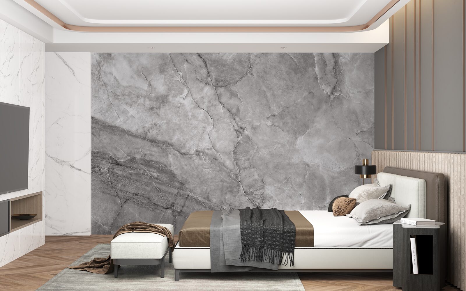 Fotobehang grijs marmer