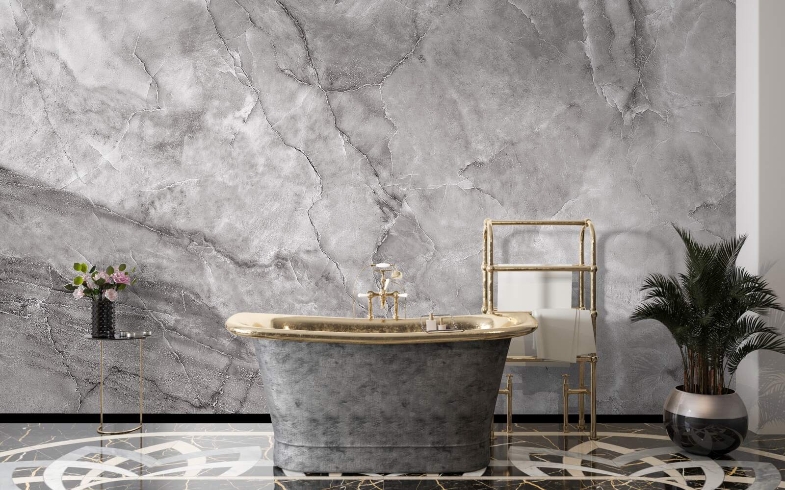 Fotobehang grijs marmer
