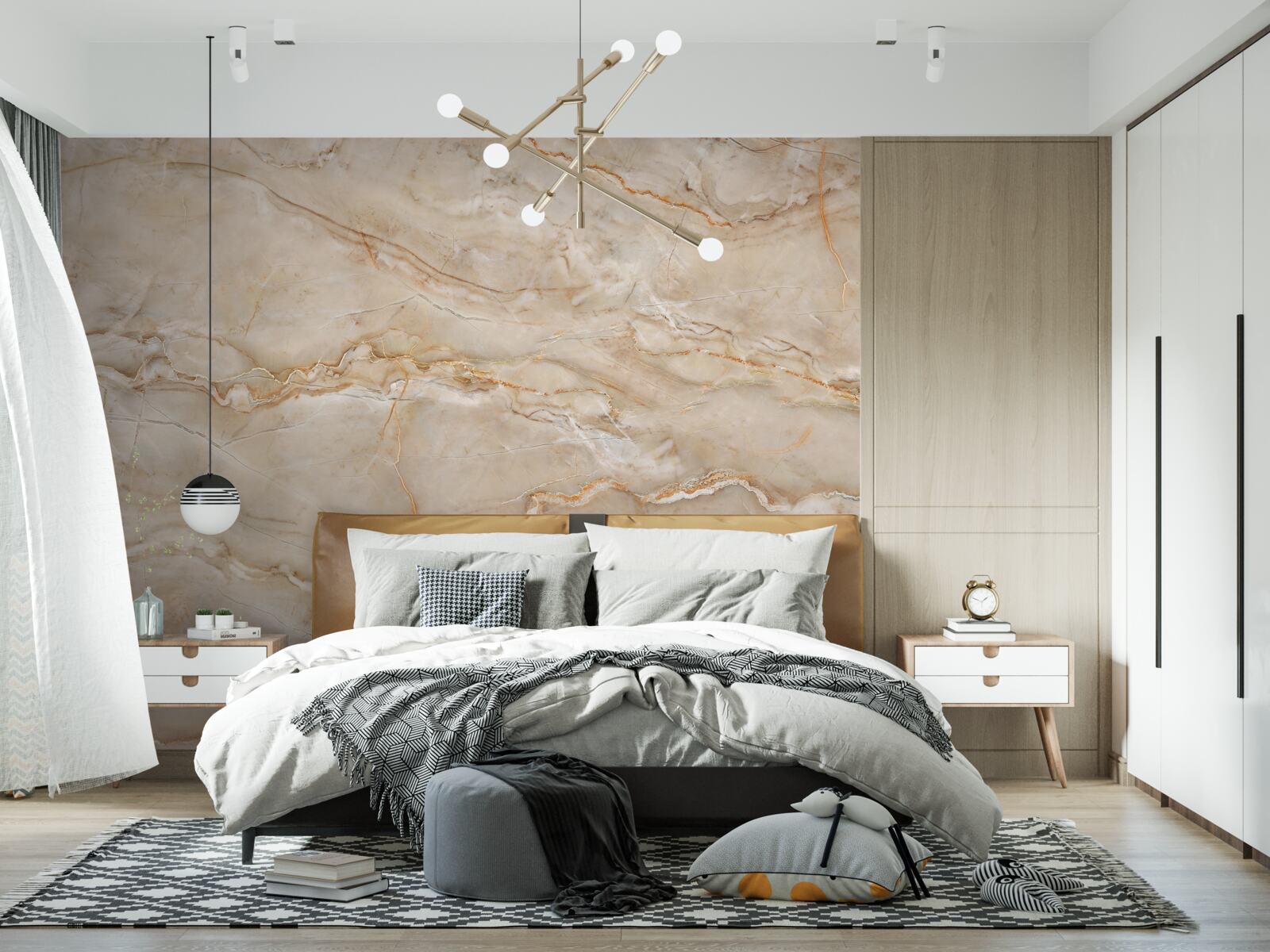 Fotobehang roze marmer