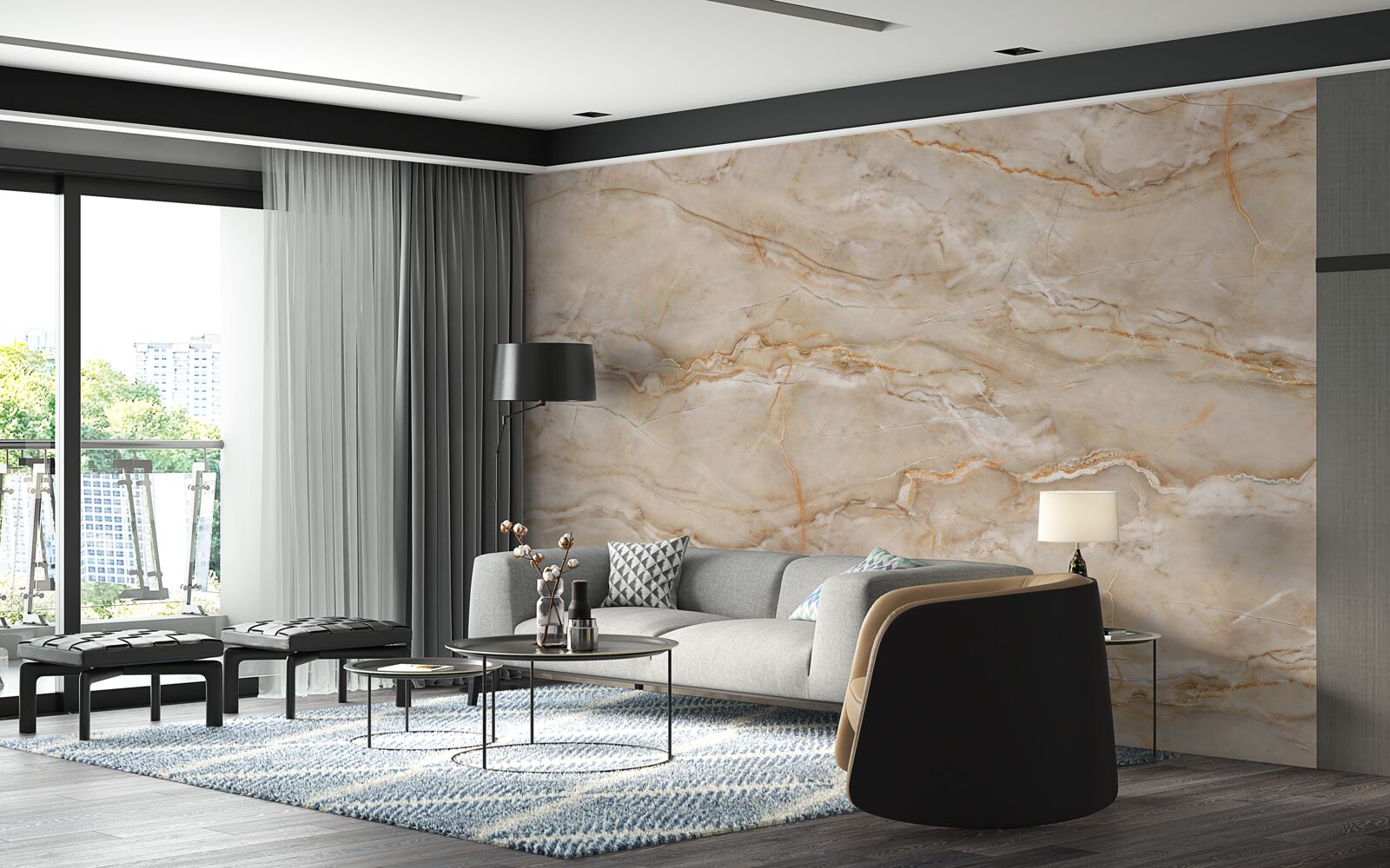 Fotobehang roze marmer