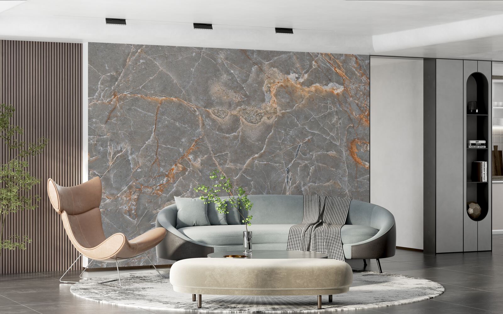 Fotobehang goud- en zilvermarmer