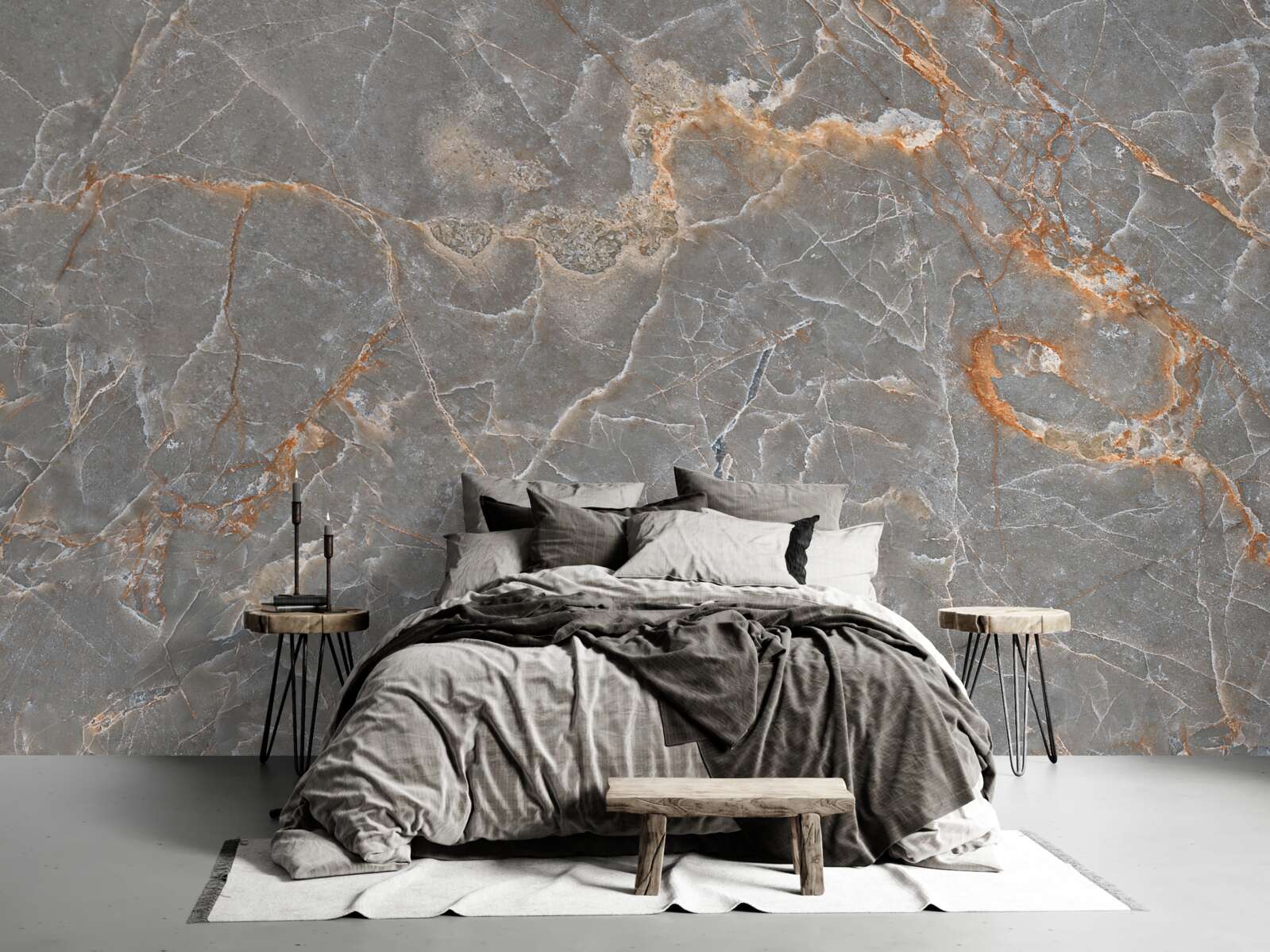 Fotobehang goud- en zilvermarmer