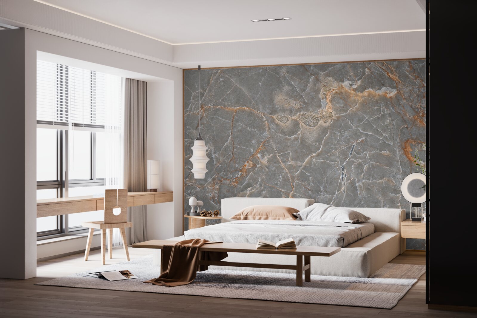 Fotobehang goud- en zilvermarmer