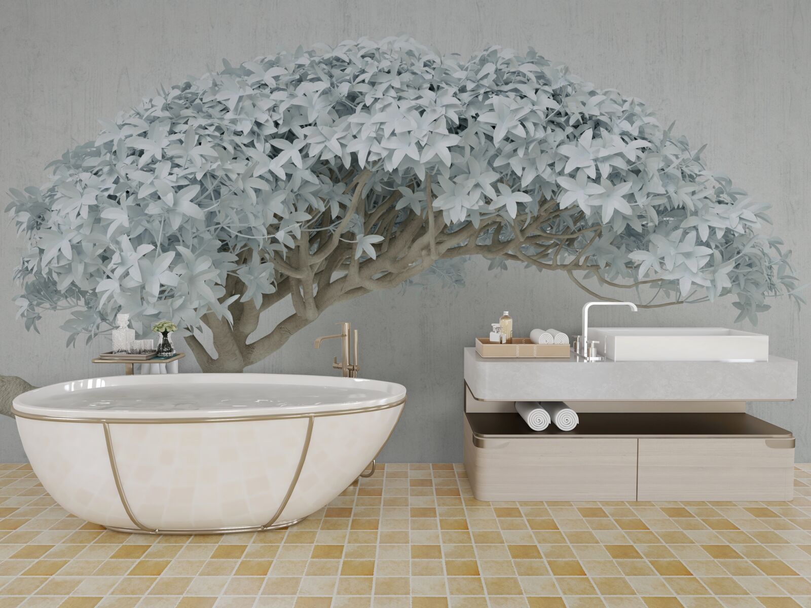 Fotobehang bloeiende tak