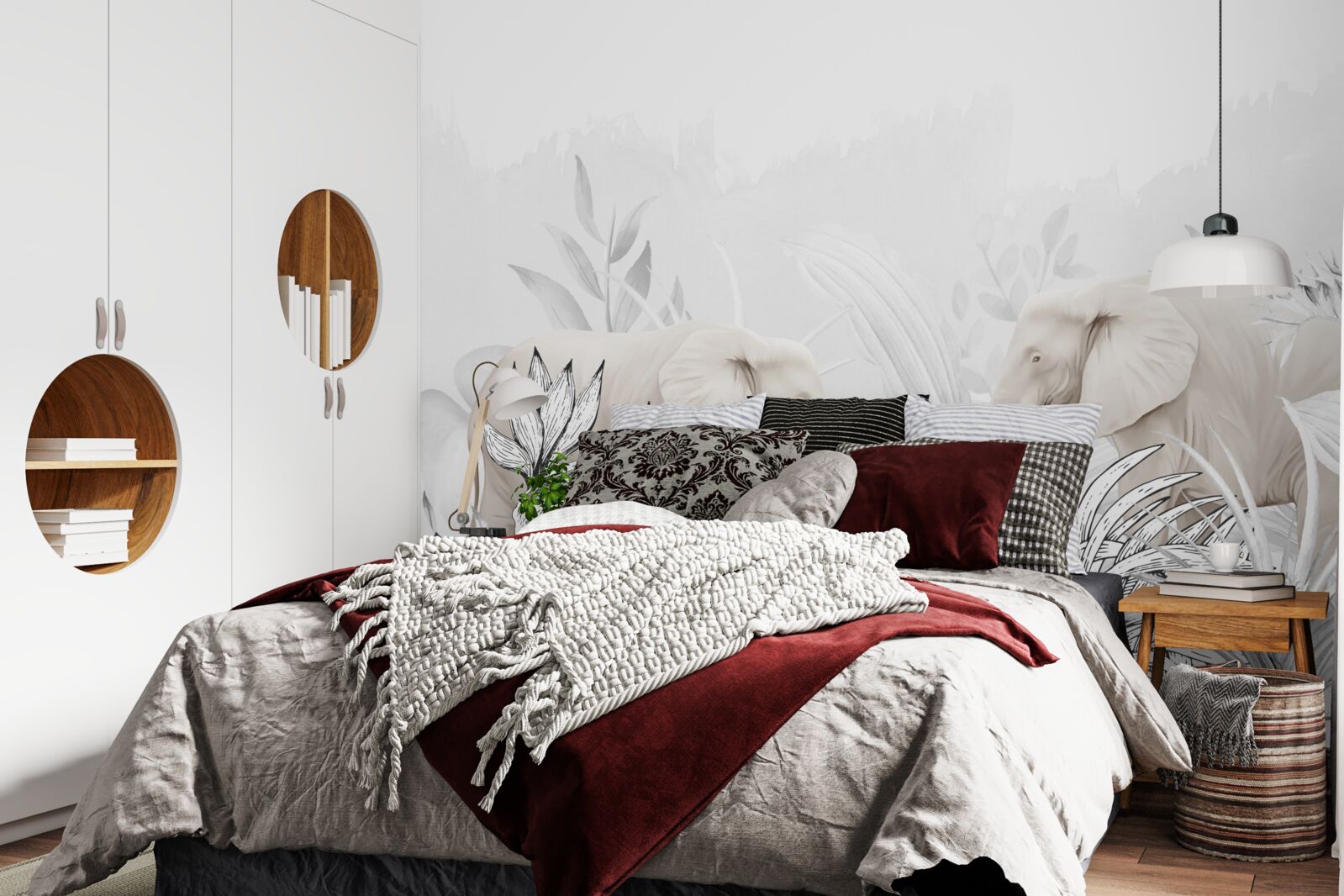 Fotobehang felgekleurde olifanten