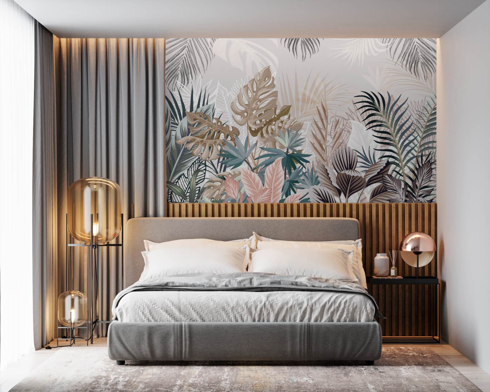 Fotobehang interieurontwerp, hal en woonkamer