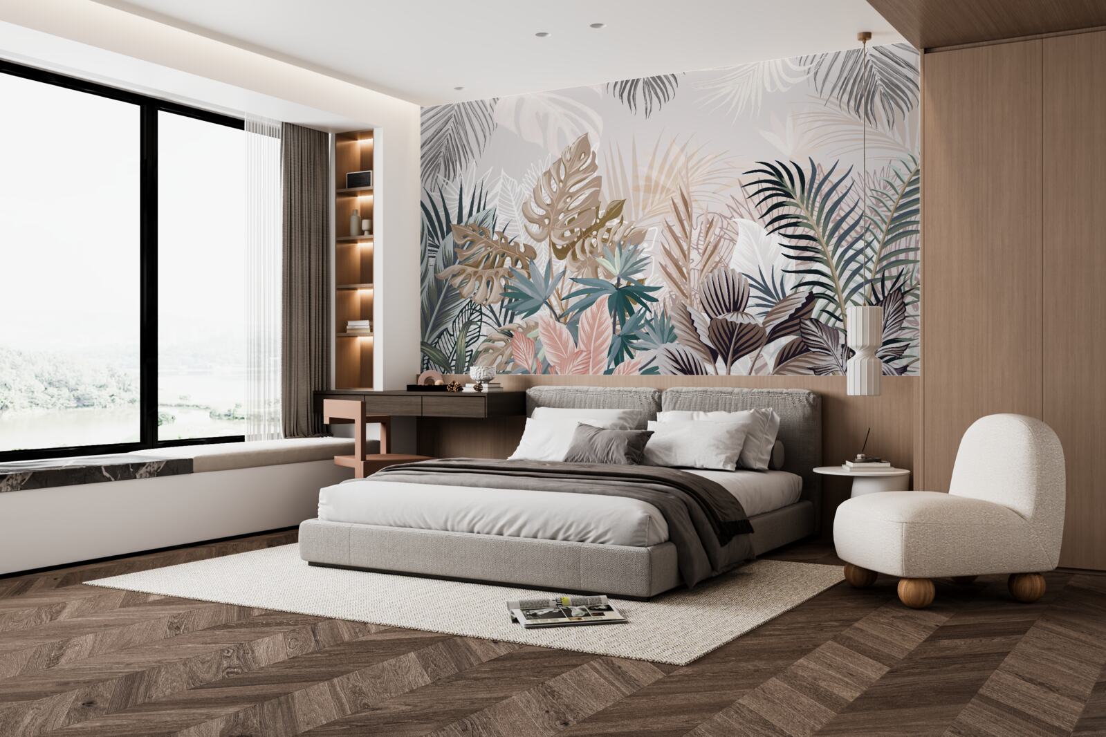 Fotobehang interieurontwerp, hal en woonkamer