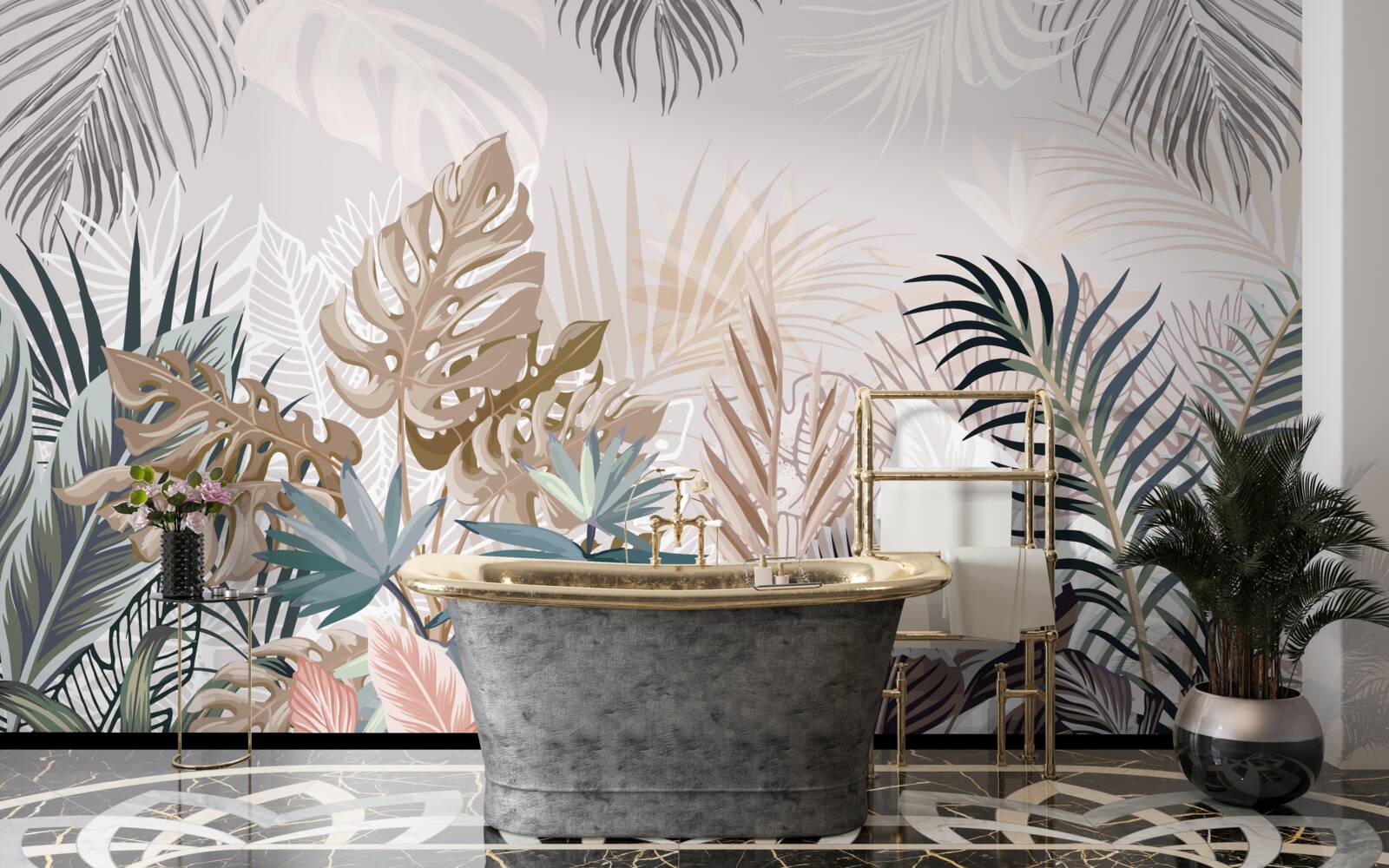 Fotobehang interieurontwerp, hal en woonkamer