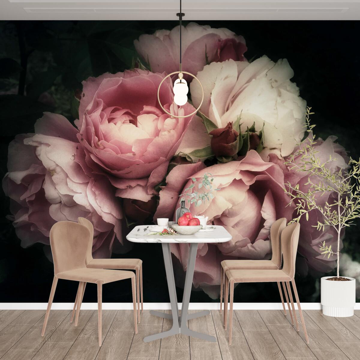 Fotobehang bloemblaadje, bloem en roze schaduw