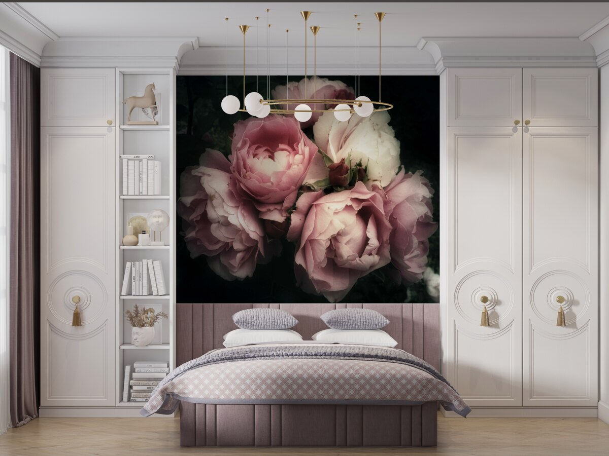 Fotobehang bloemblaadje, bloem en roze schaduw