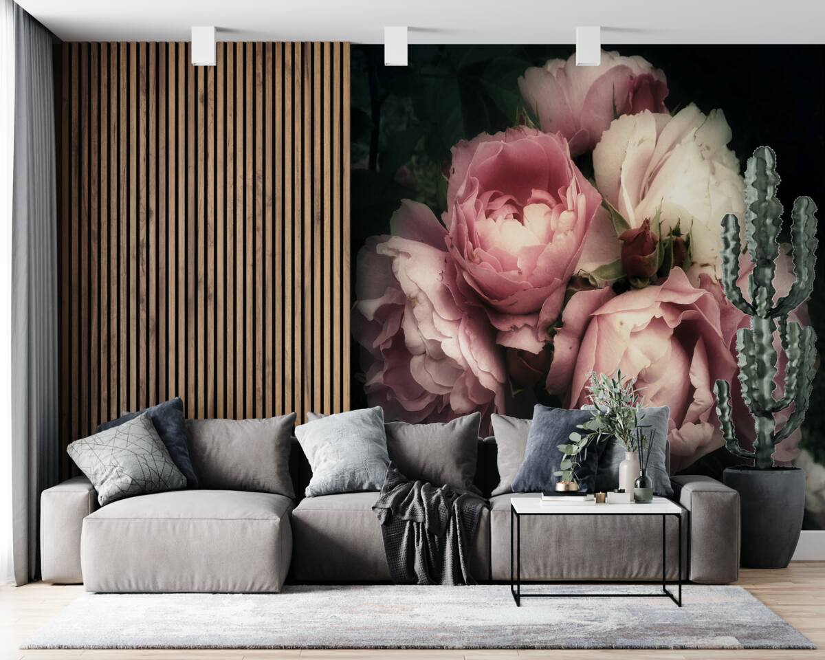 Fotobehang bloemblaadje, bloem en roze schaduw