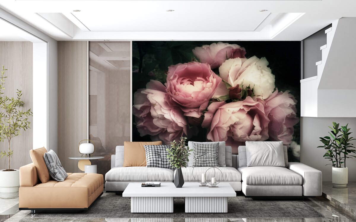 Fotobehang bloemblaadje, bloem en roze schaduw