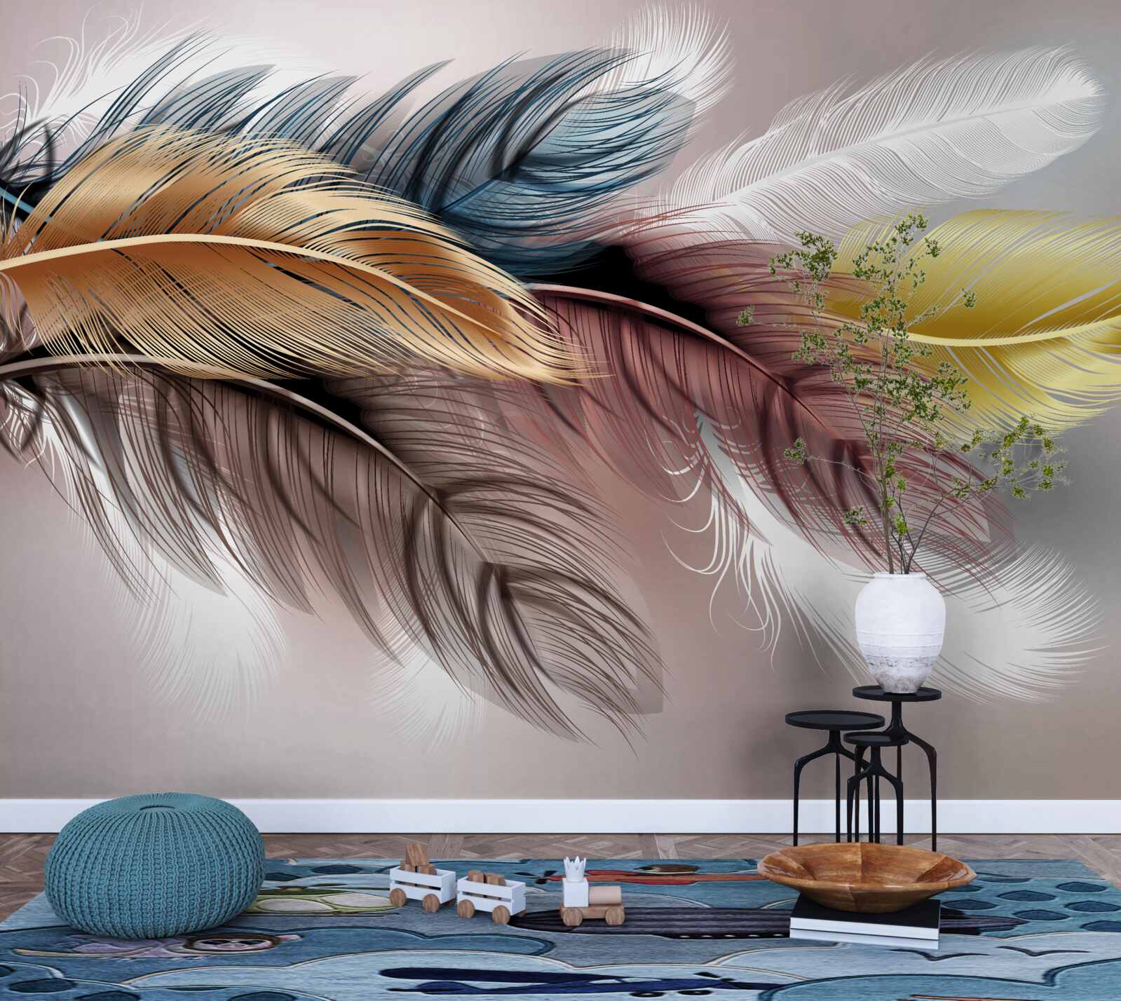 Fotobehang potlood en binnenwerk