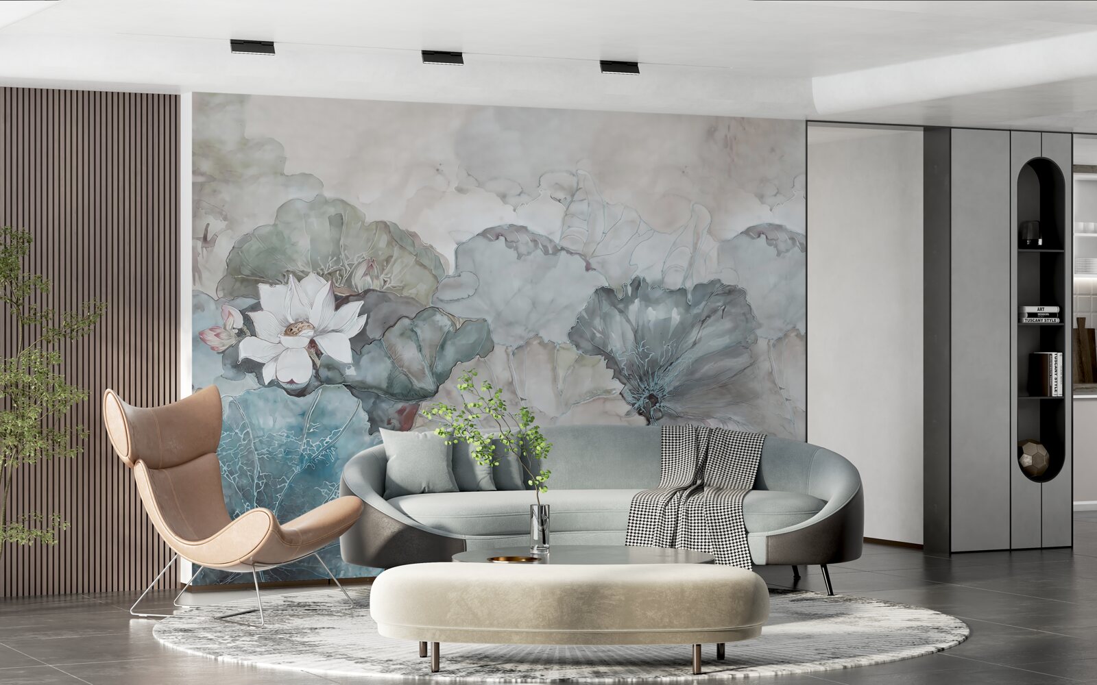 Fotobehang knop, vegetatie en pellets