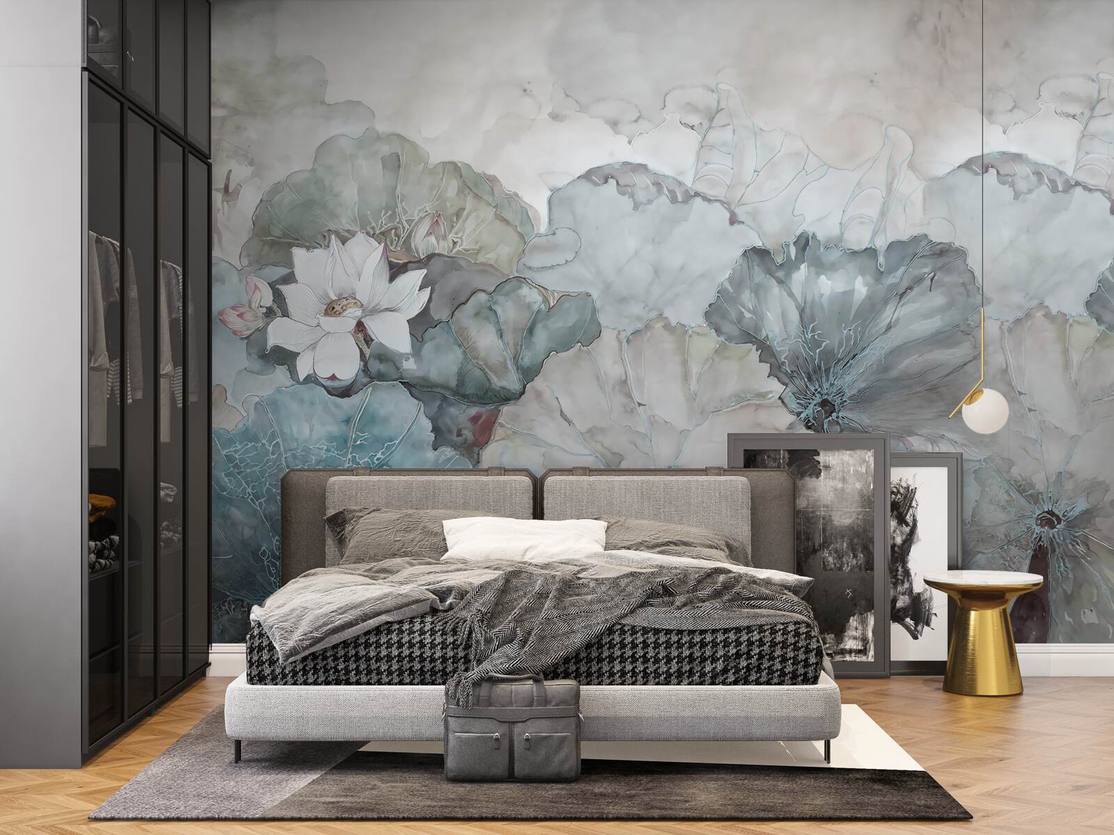 Fotobehang knop, vegetatie en pellets