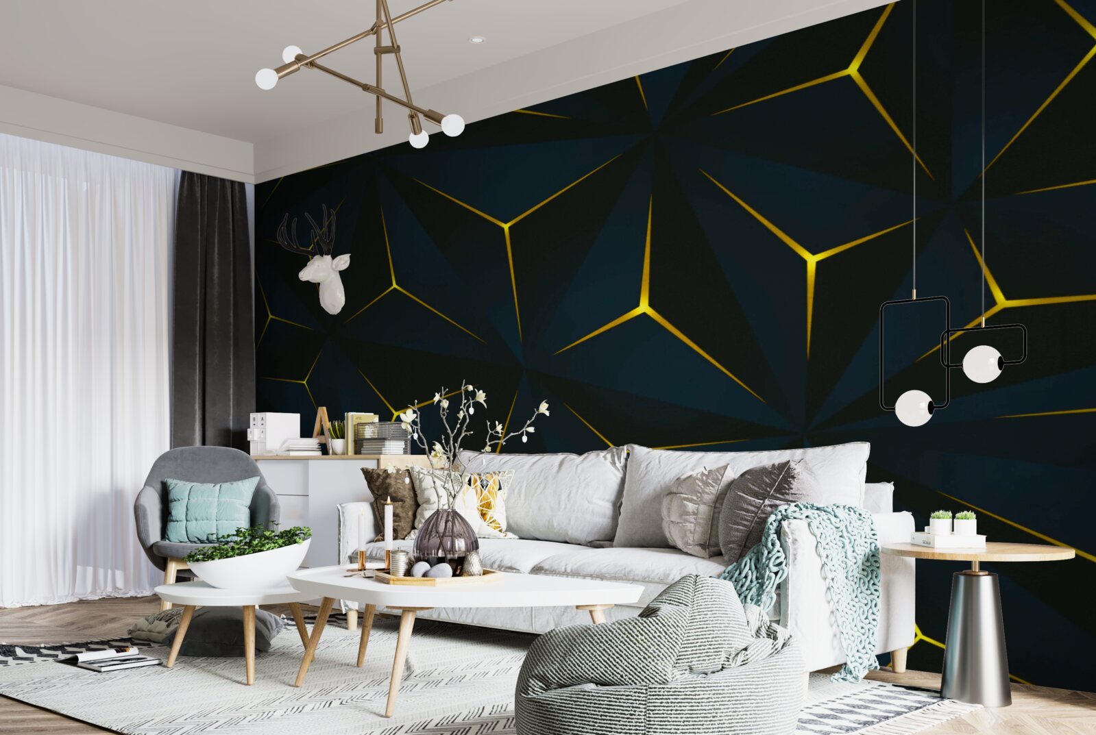 Fotobehang gouden inzetstukken waarvan de integriteit is aangetast