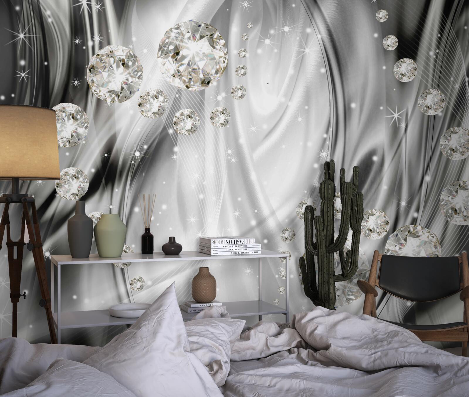 Fotobehang zilveren glans