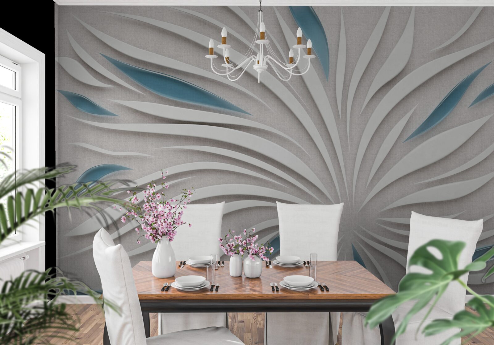 Fotobehang lijnen in 3d-formaat