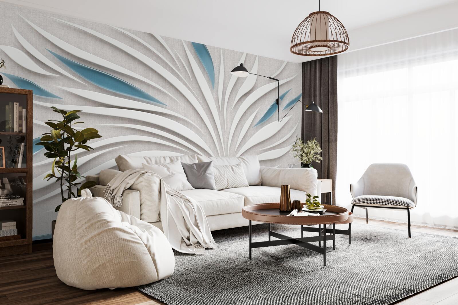 Fotobehang lijnen in 3d-formaat