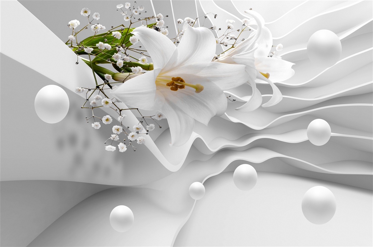 Fotobehang ruimte lelies