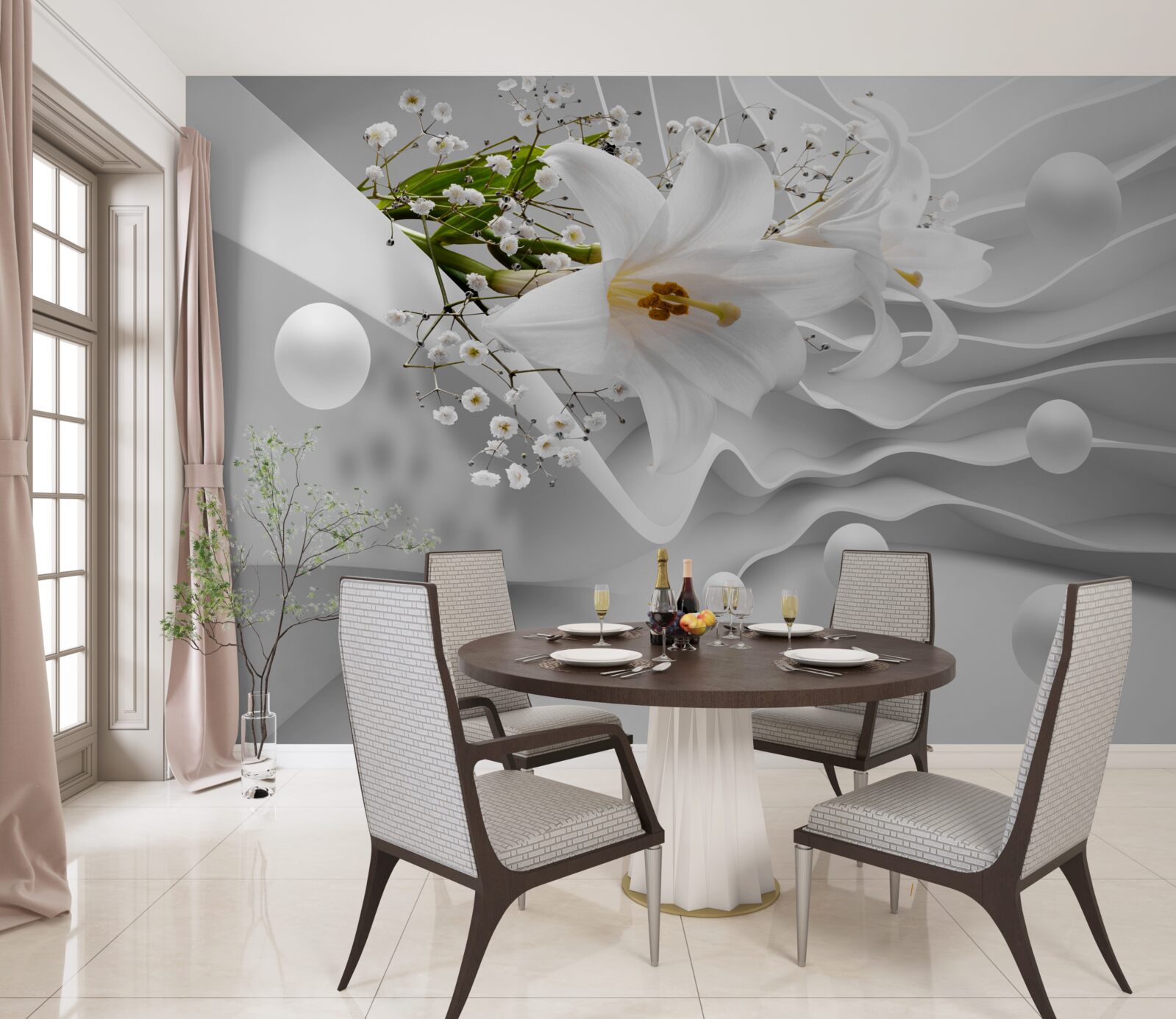 Fotobehang ruimte lelies