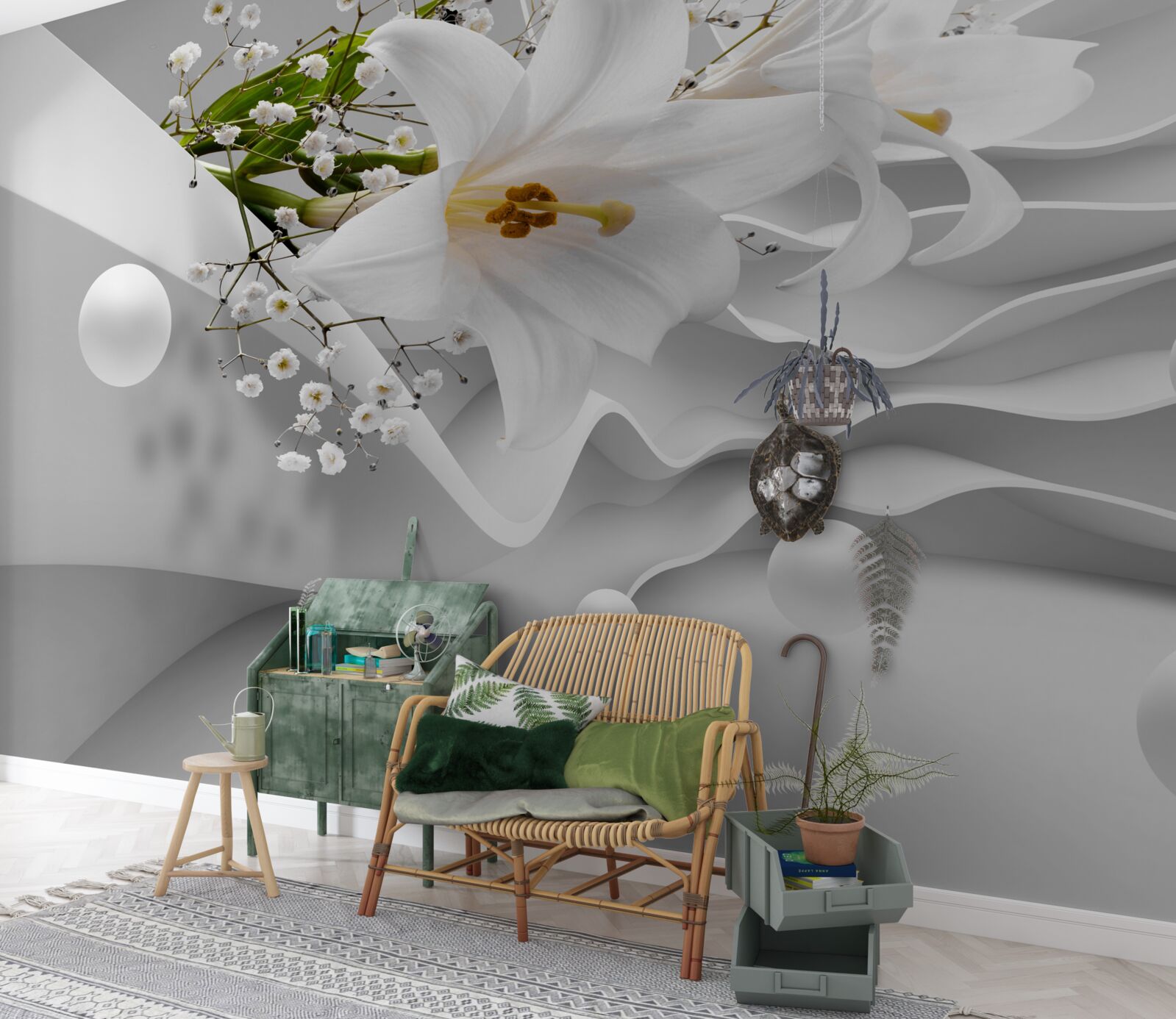 Fotobehang ruimte lelies