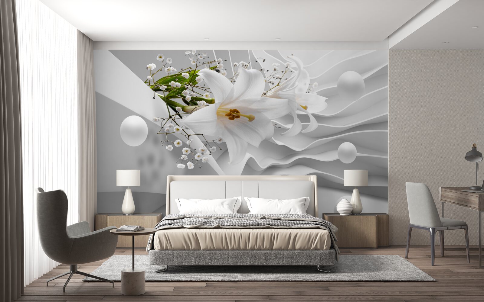 Fotobehang ruimte lelies