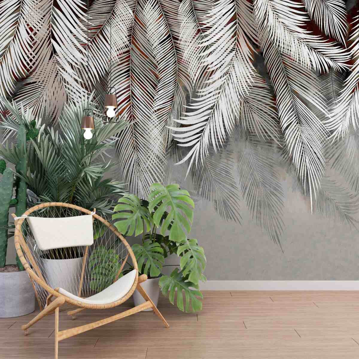 Fotobehang diepgekleurde bladeren