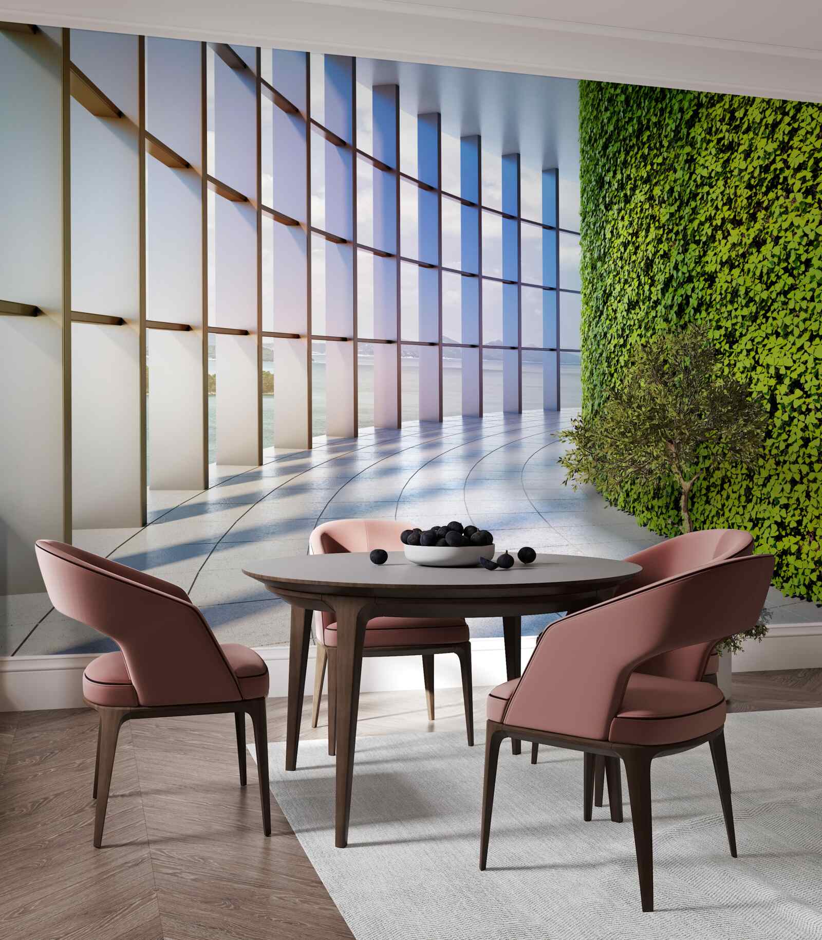 Fotobehang De muur is groen