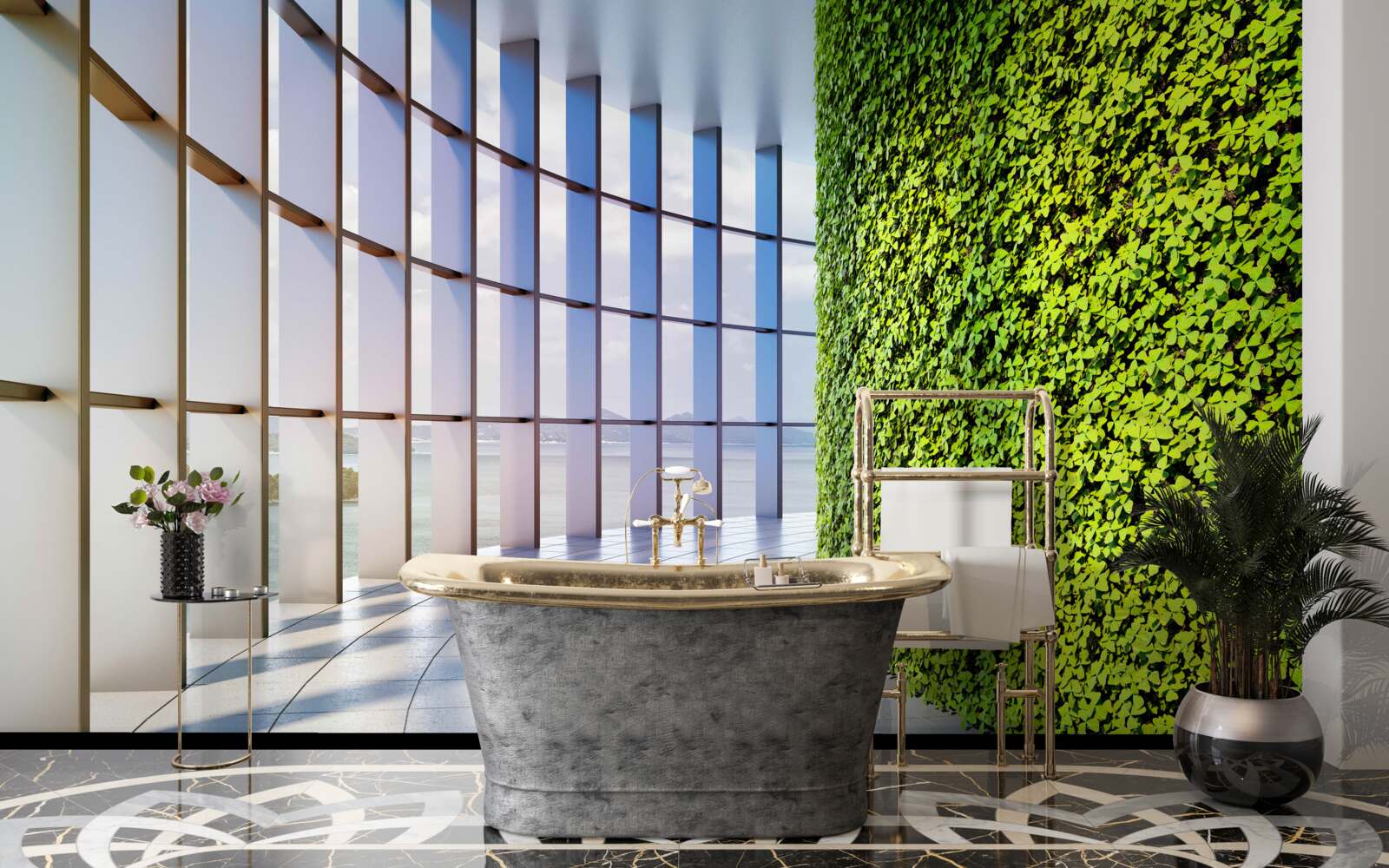 Fotobehang De muur is groen