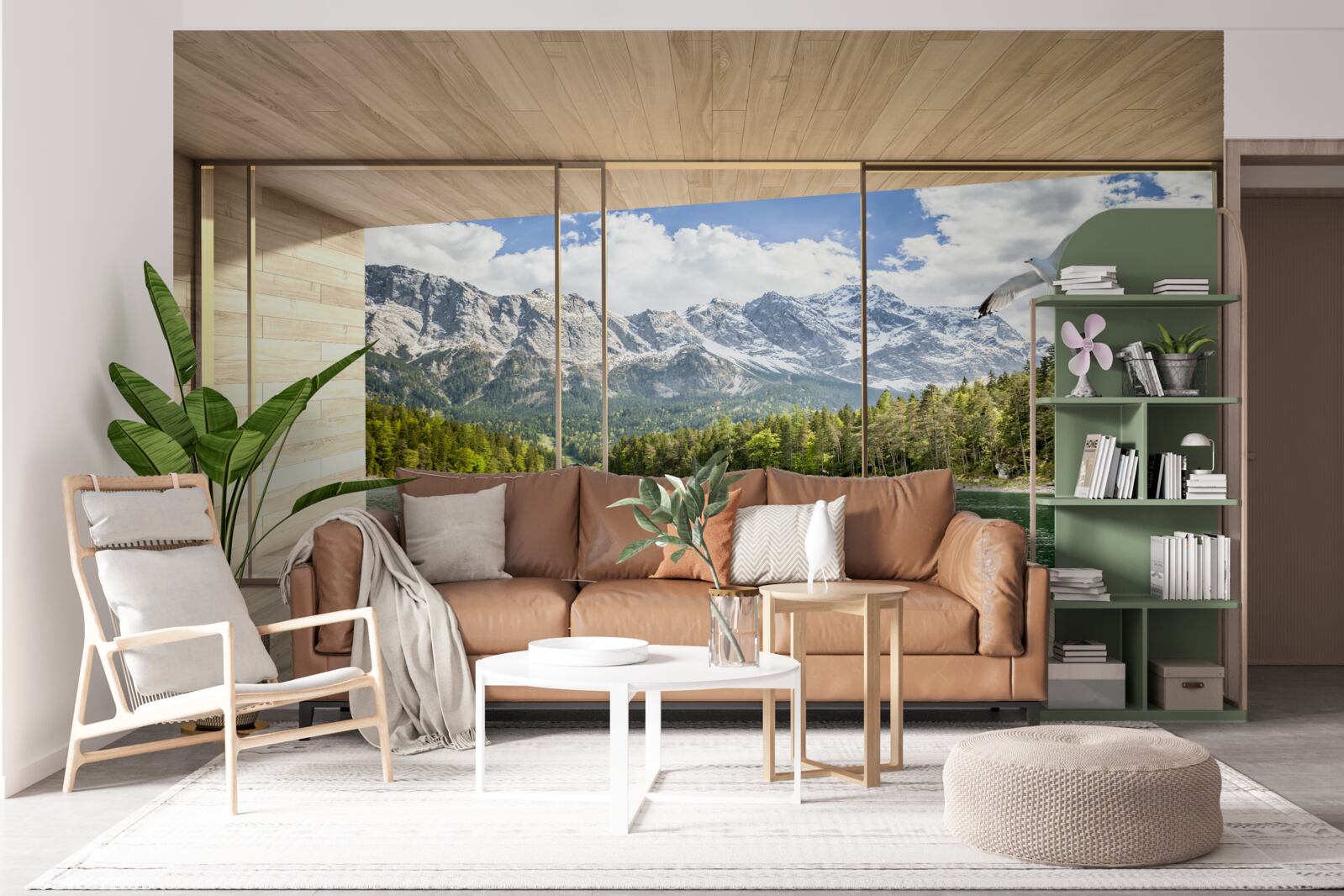 Fotobehang panorama van bergtoppen