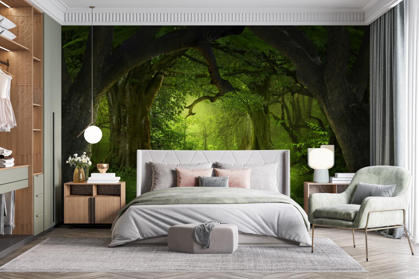 Fotobehang een bos vol magie