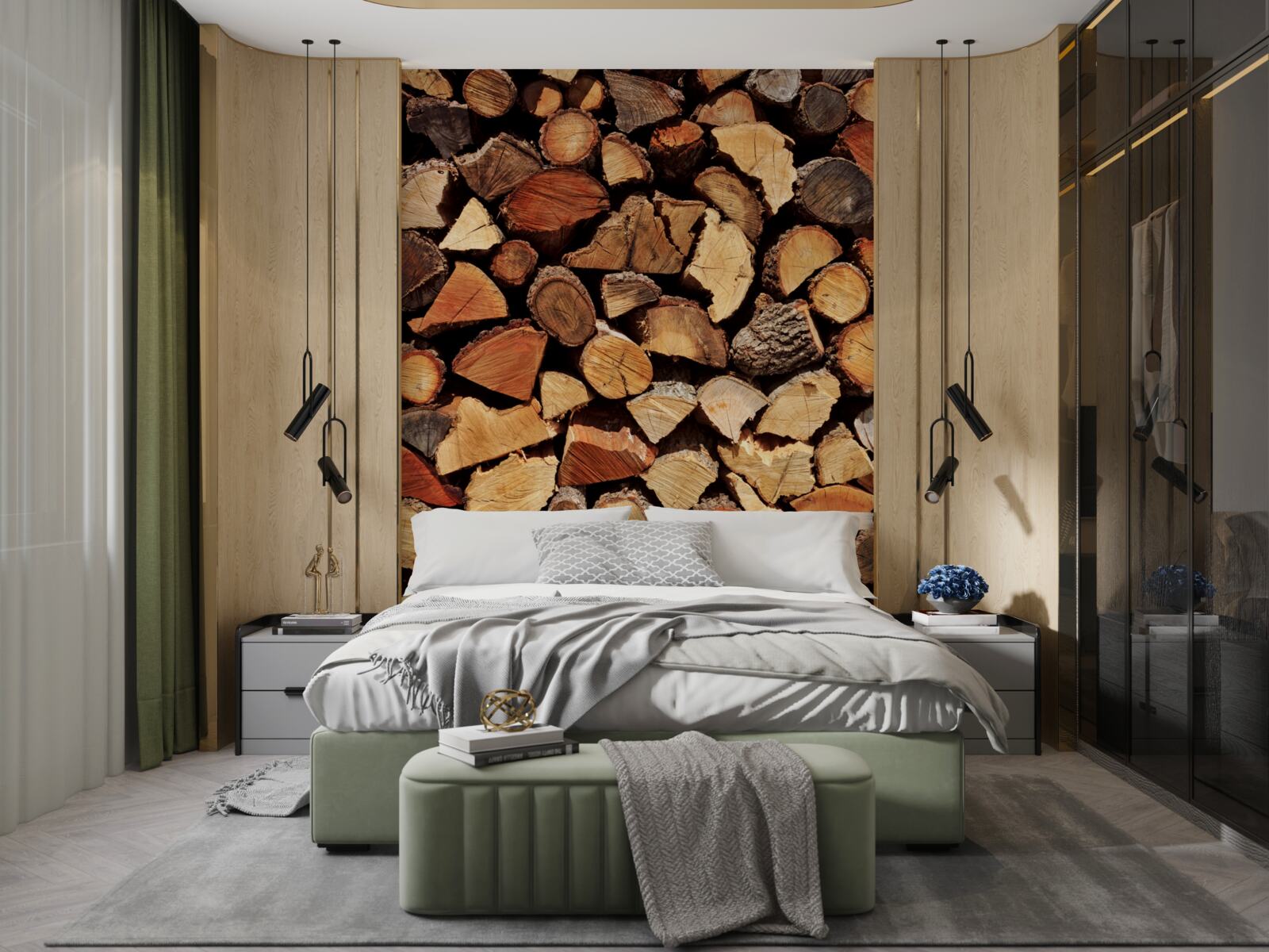 Fotobehang boeken over bosproducten