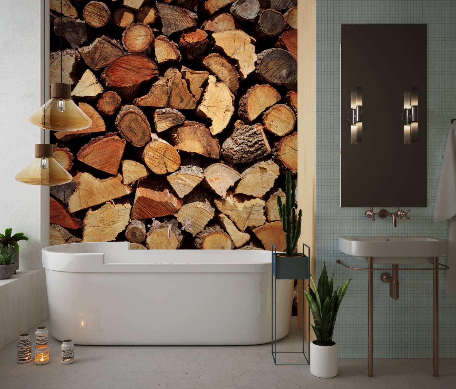 Fotobehang boeken over bosproducten